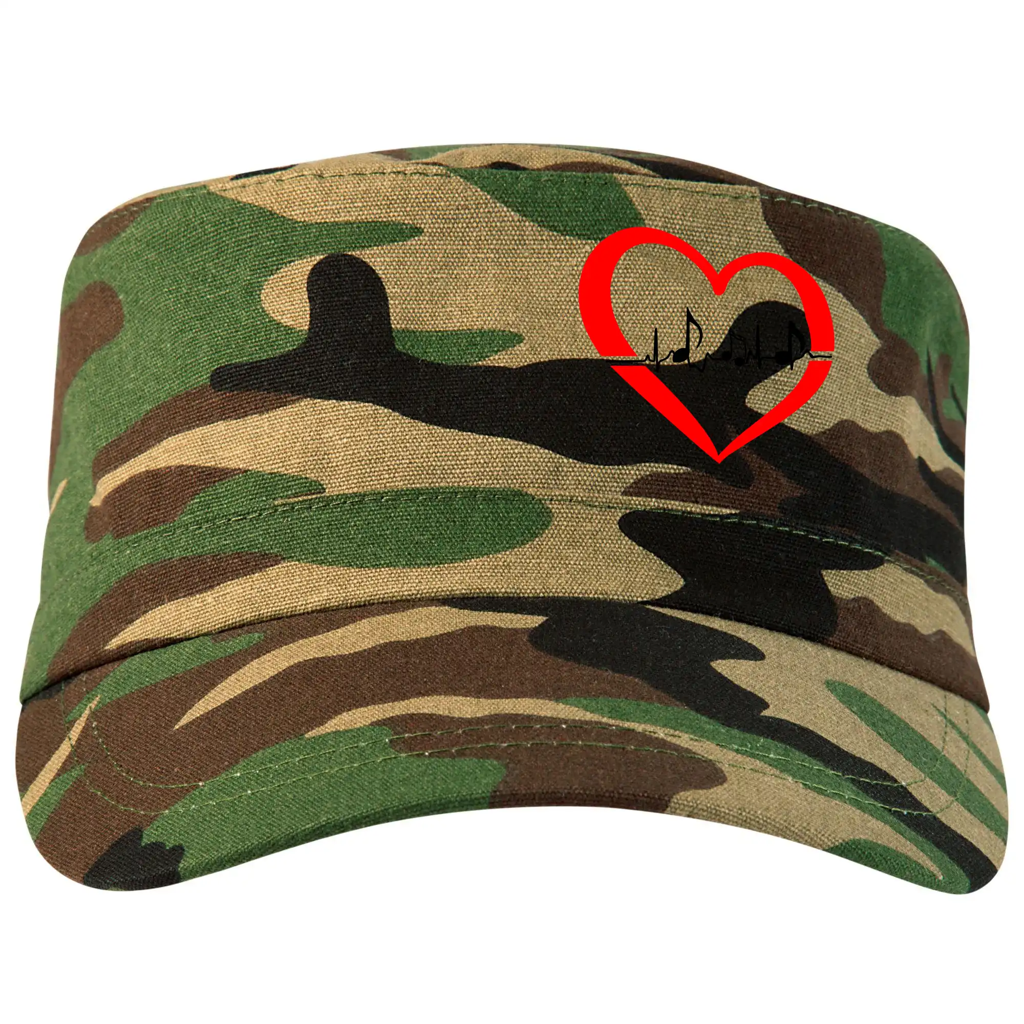 Hudobné tričká - Moje srdce bije pre hudbu - srdce malé - Šiltovka CAMO