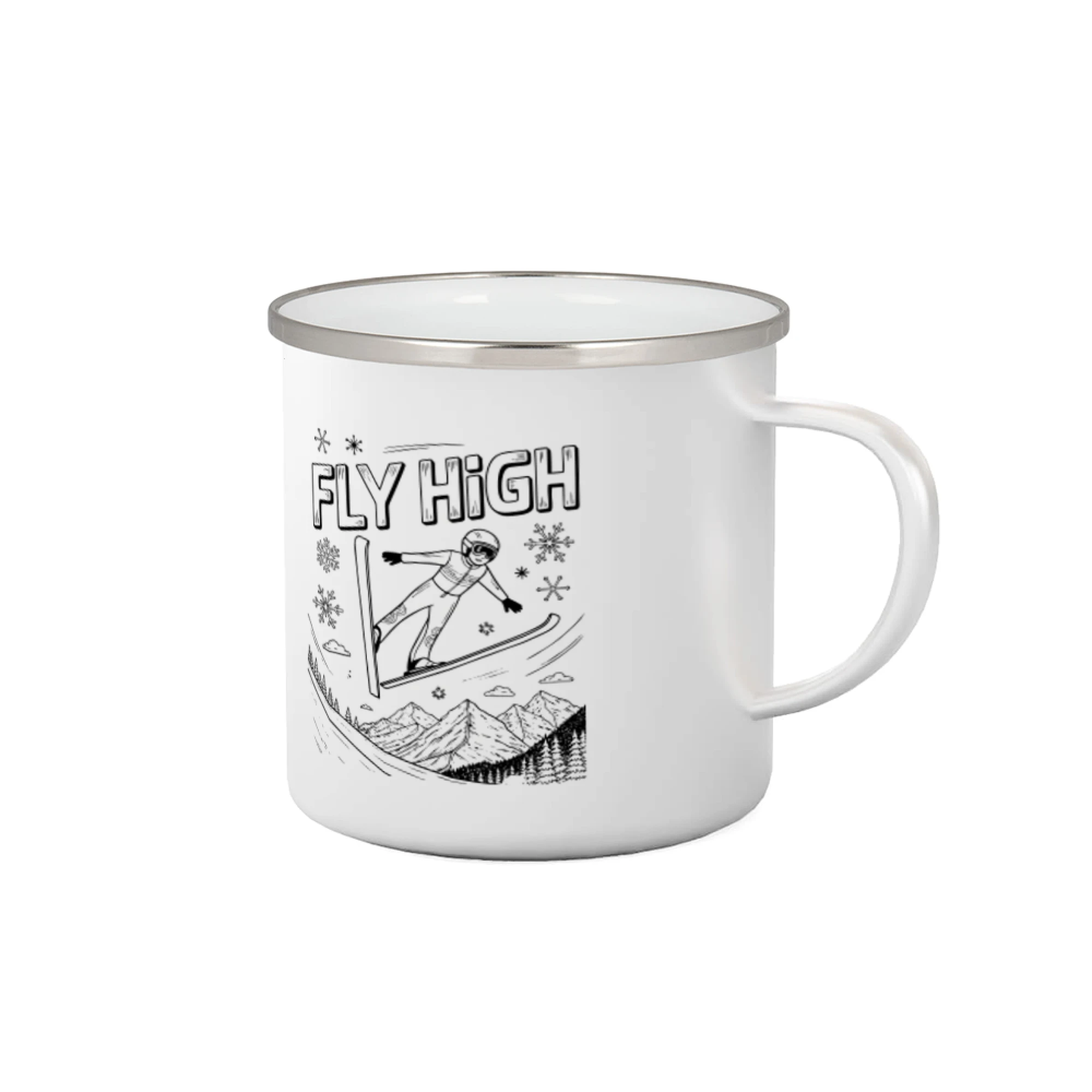 Lyže a Snowboard - Čiernobiely skokan fly high - Plecháčik