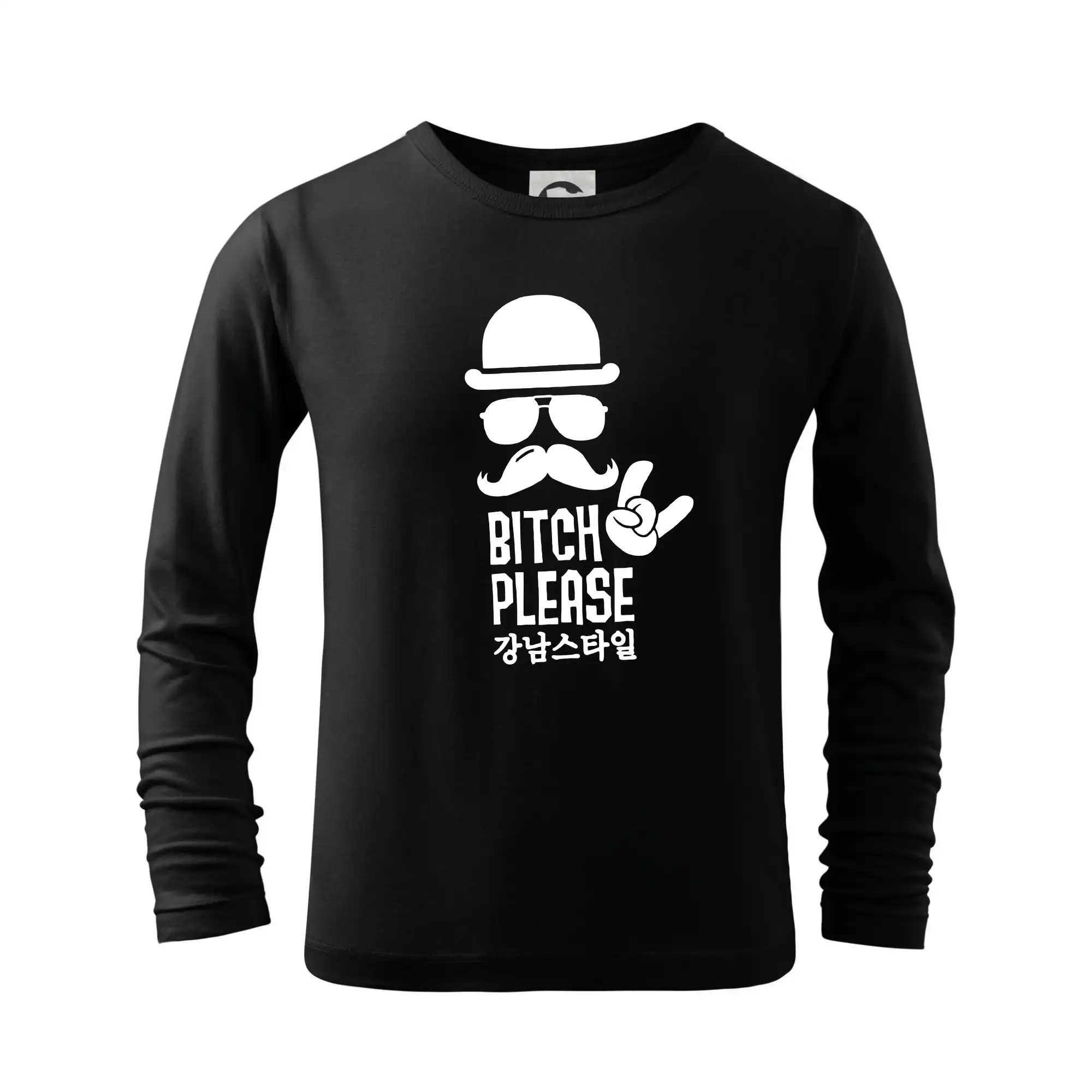 Tričká s fúzikmi - Bitch please! Mustache - Tričko detské Long Sleeve