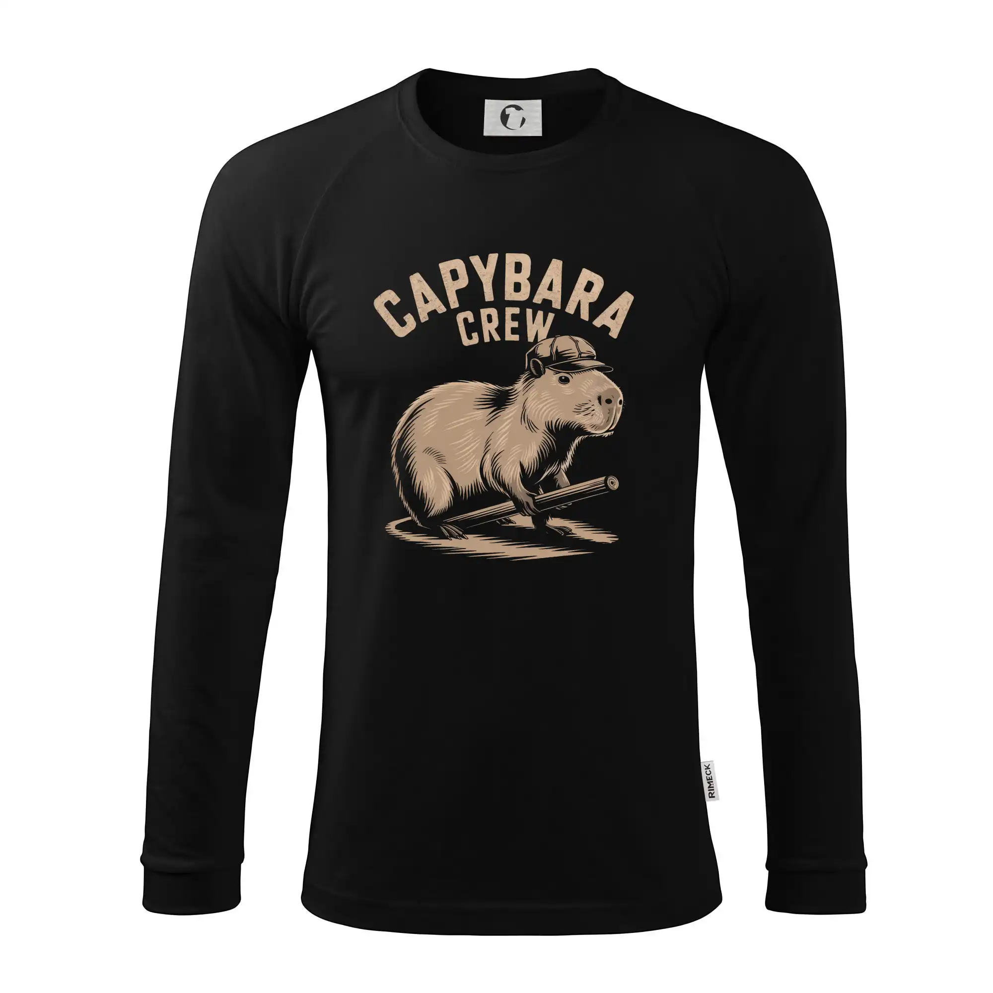 Tričká so zvieratami - Capybara crew - Pánske tričko s dlhým rukávom LS130