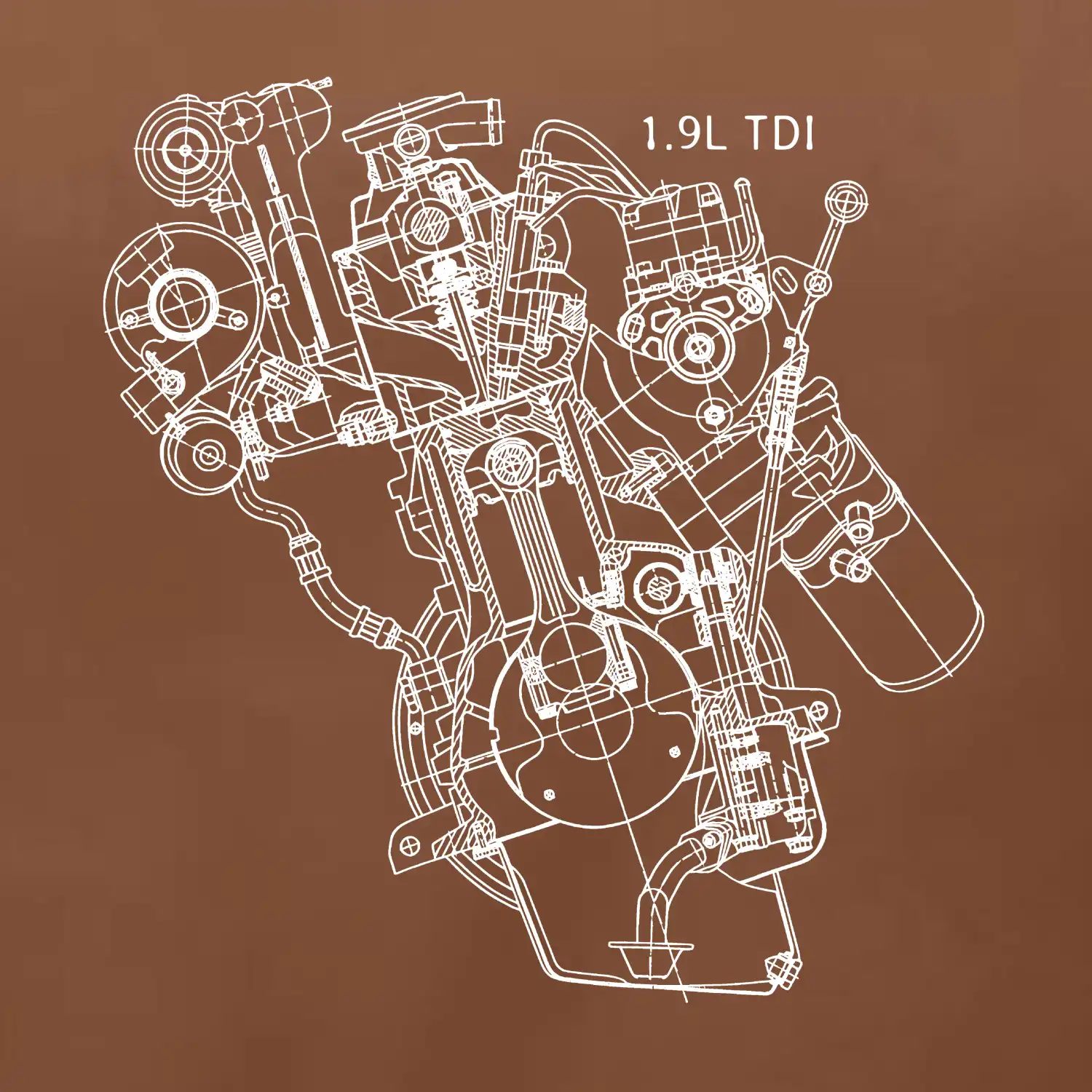 Motor Škoda/ VW 1.9L  TDI z boku
