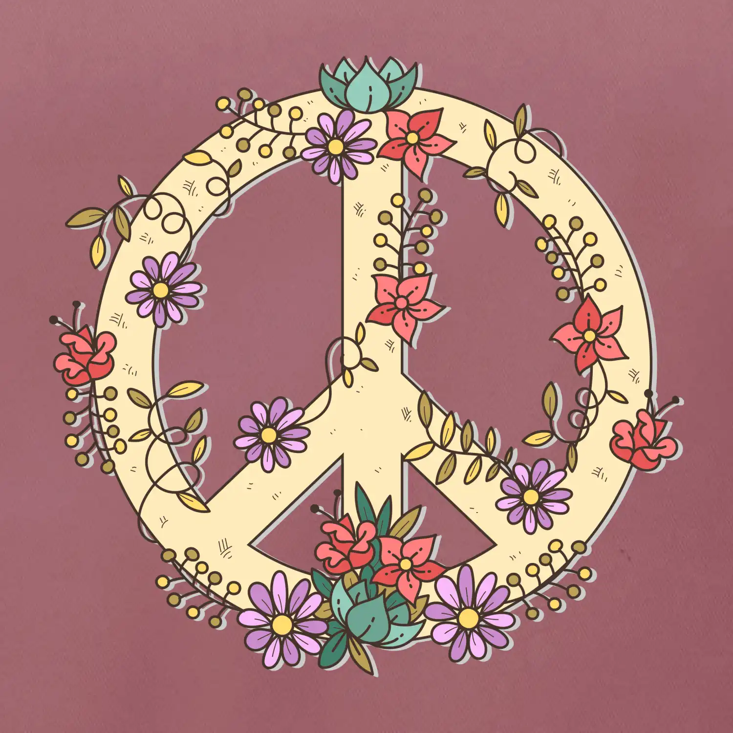 Peace symbol pískový