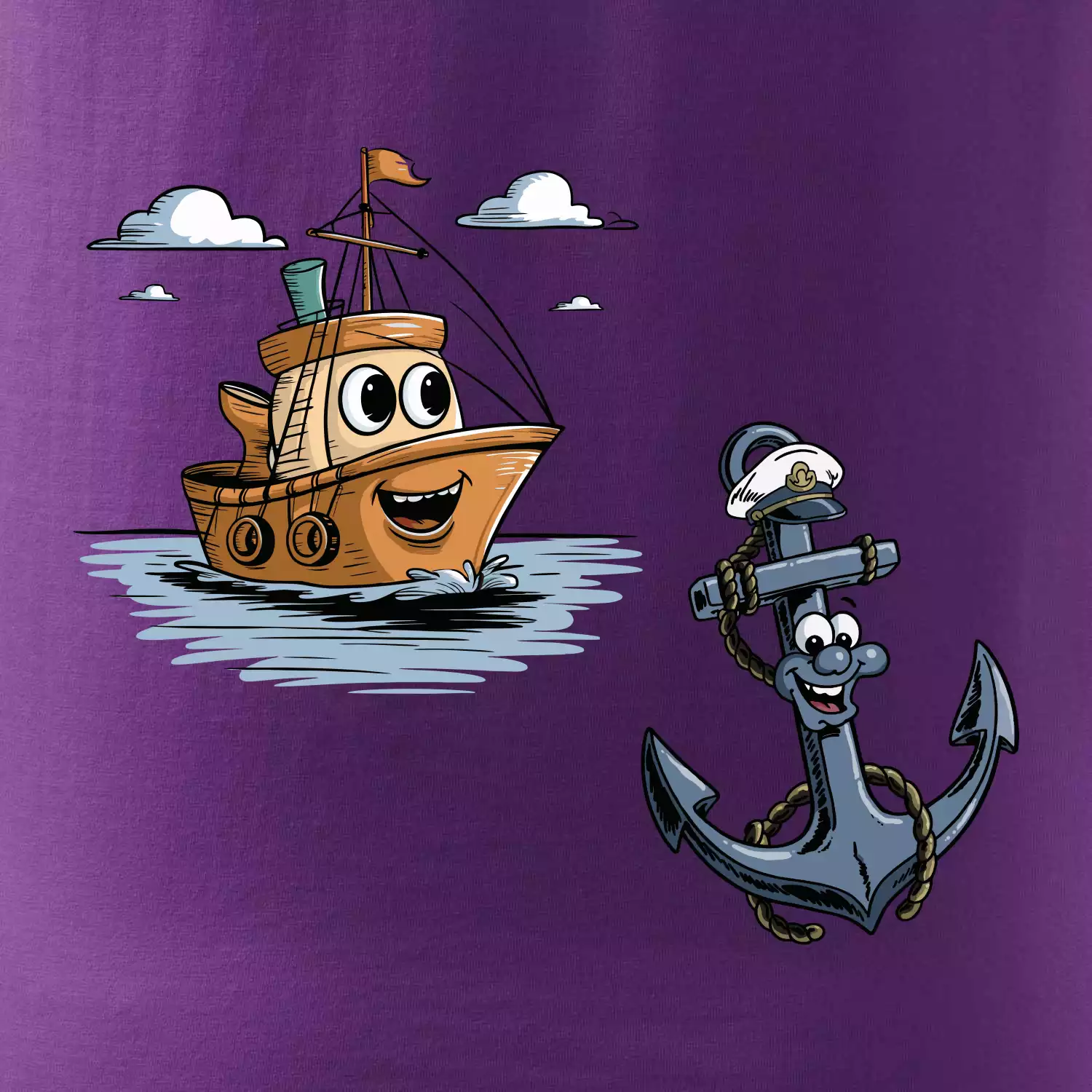 Parové triko - Loď a kotva