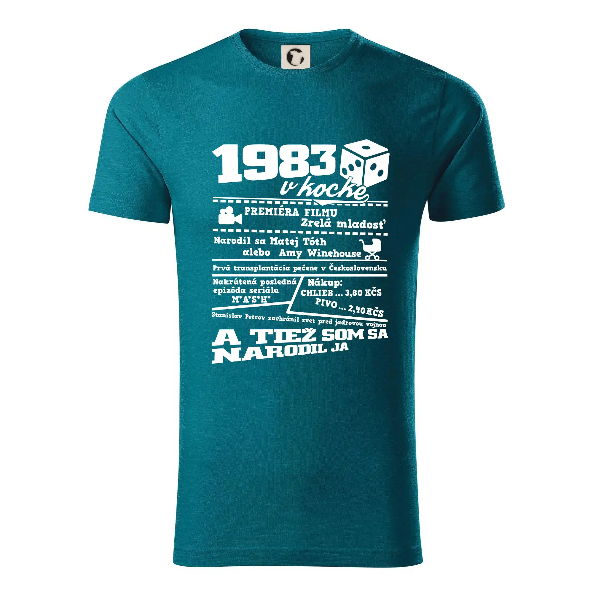 Trička s ročníkom 1983 - 1983 v kocke - Tričko z organickej bavlny