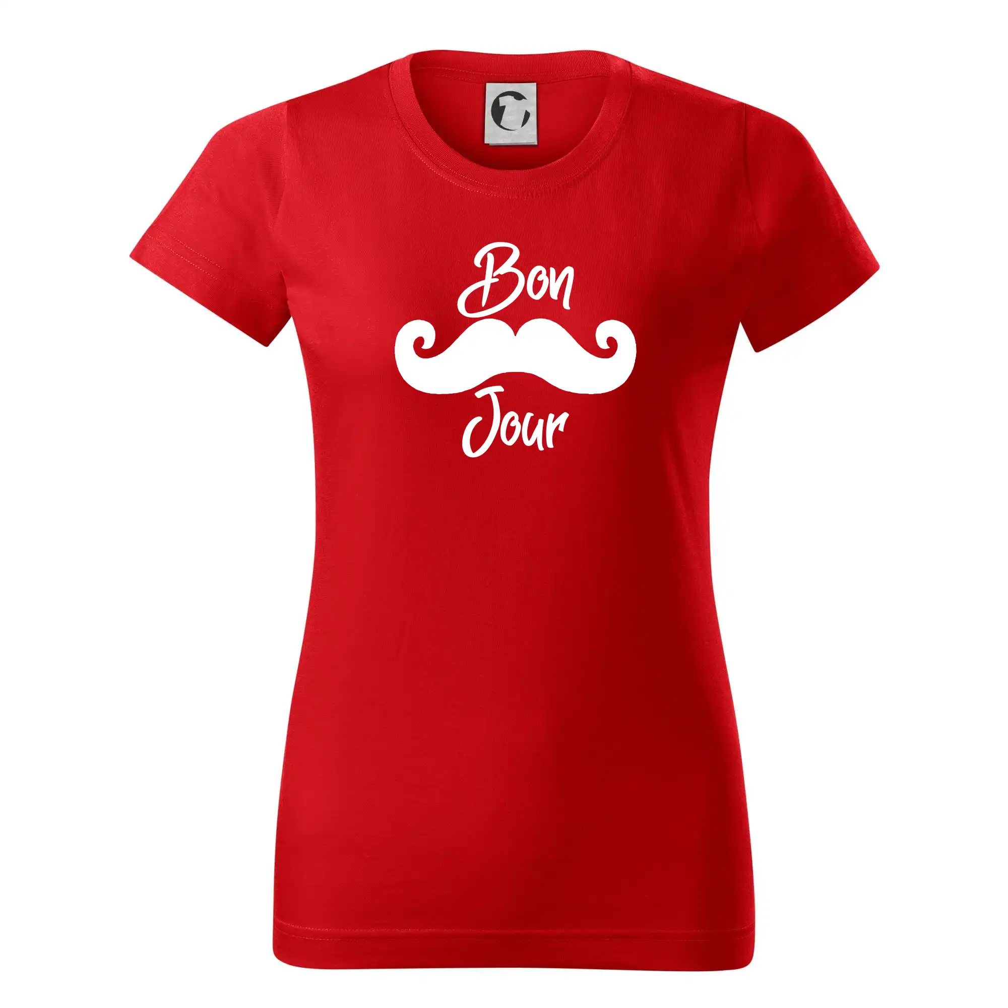 Tričká s fúzikmi - Mustache Bon Jour - Dámske tričko basic - ľahko voľnejšie a dlhšie