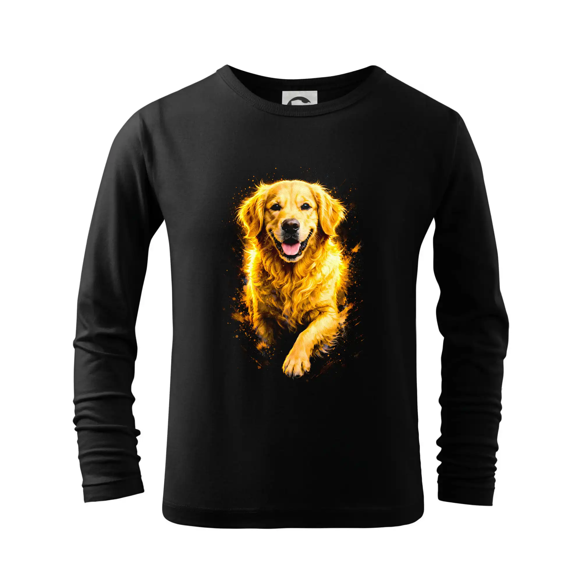 Ostatné psie plemená - Obrázok poltón Zlatý retriever bežiaci - Tričko detské Long Sleeve