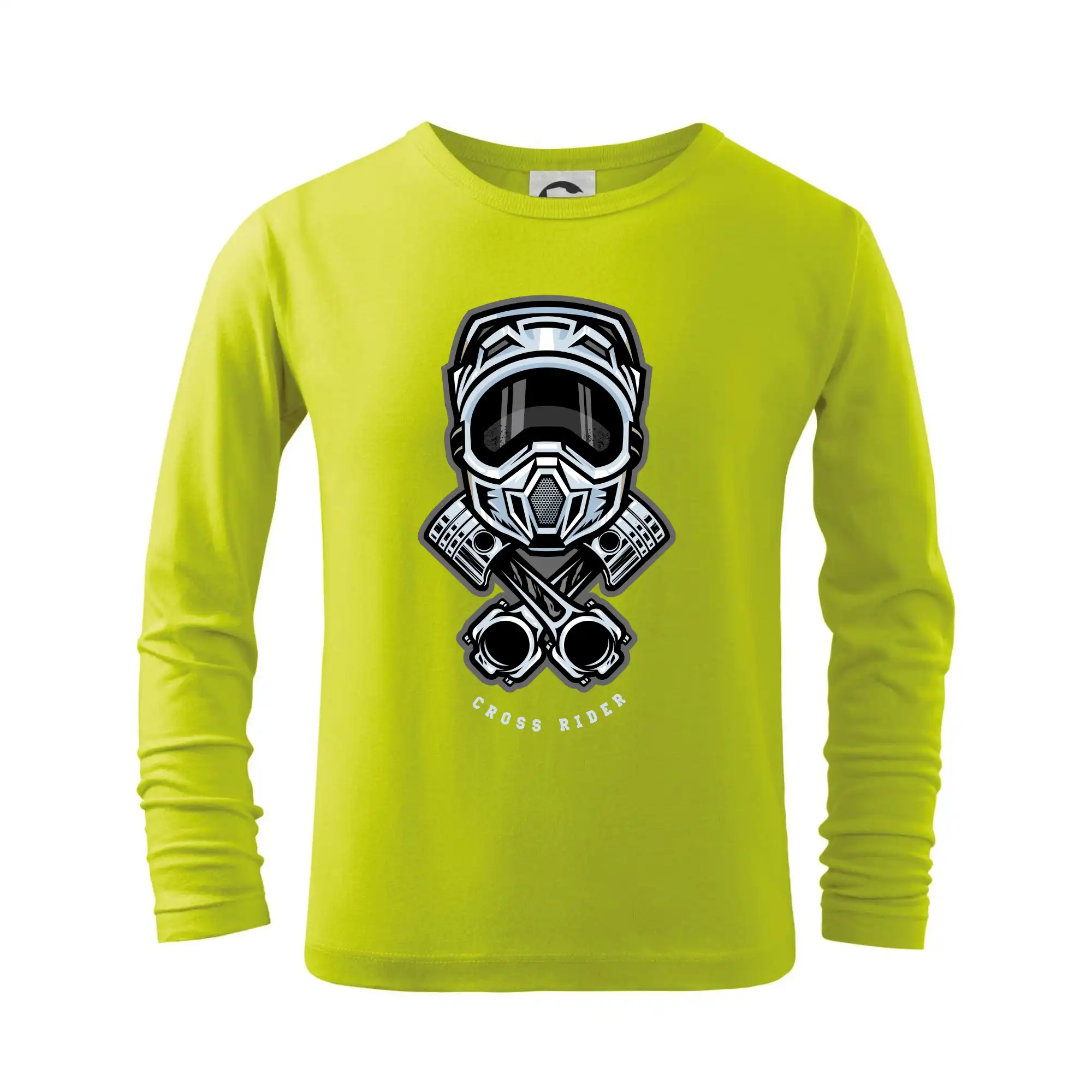 Motocross tričká - Cross rider piesty helma - Tričko detské Long Sleeve