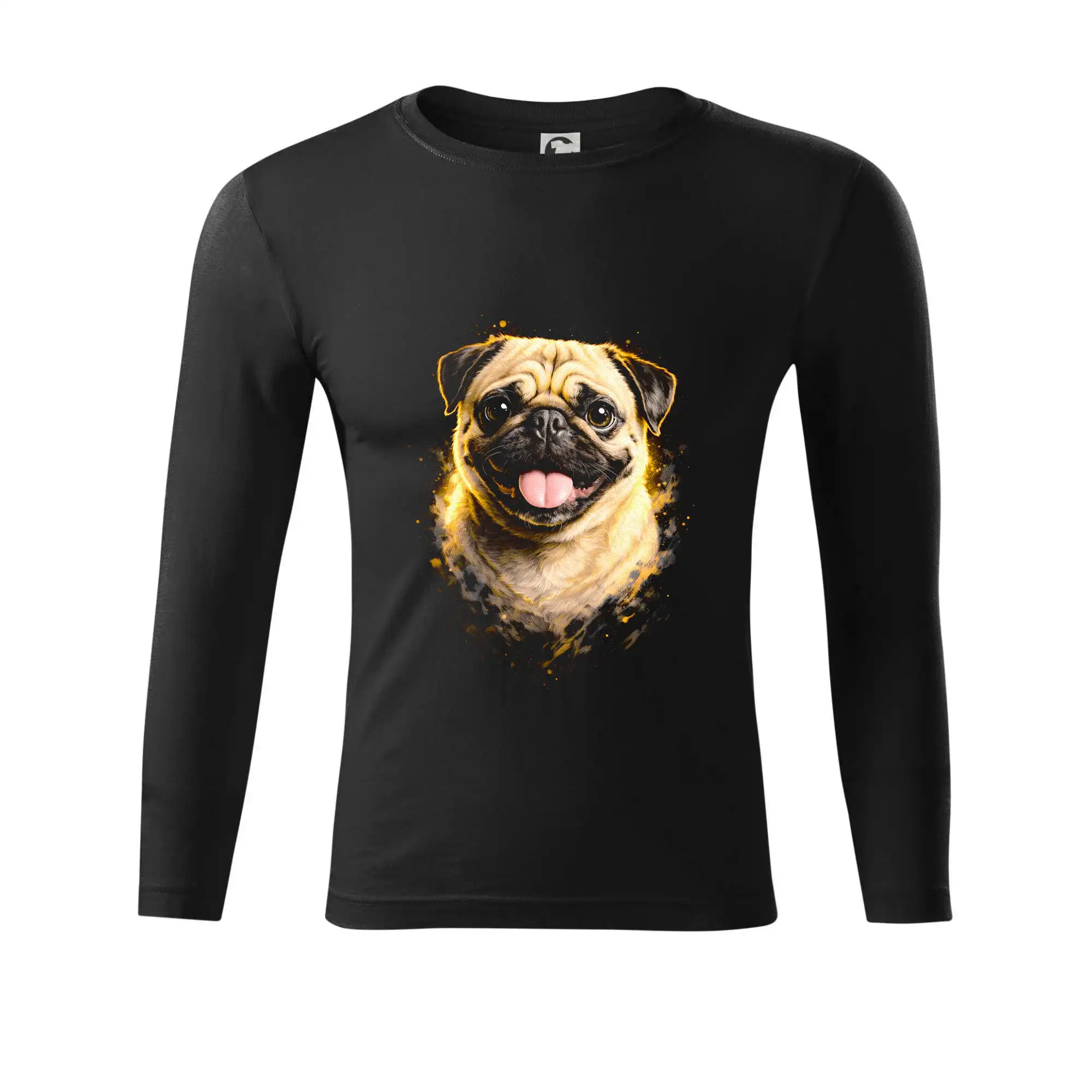 Mops na tričku - Obrázok poltón Mops - Tričko Progress s dlhým rukávom