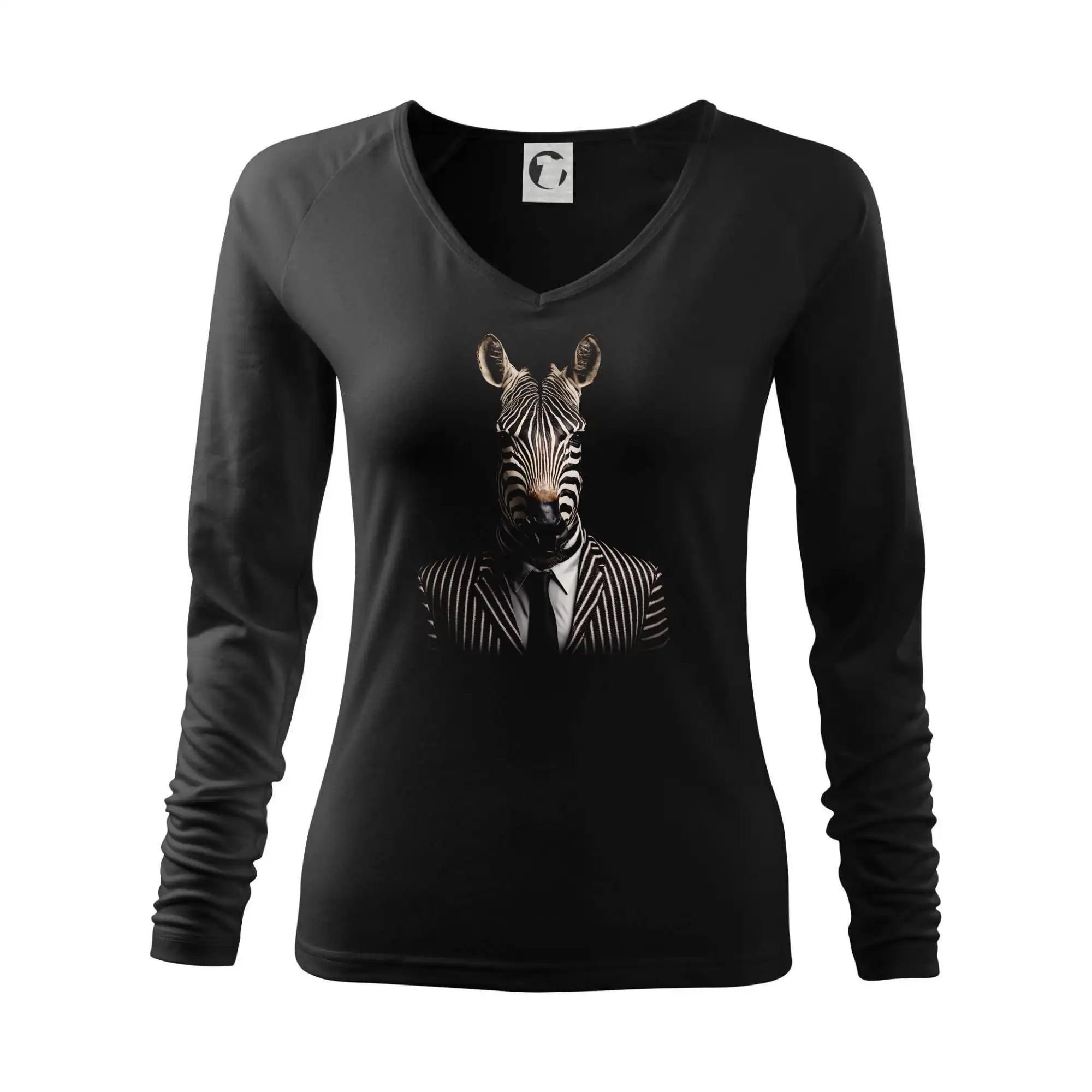 Tričká so zvieratami - Zebra v obleku - Tričko dámske Elegance