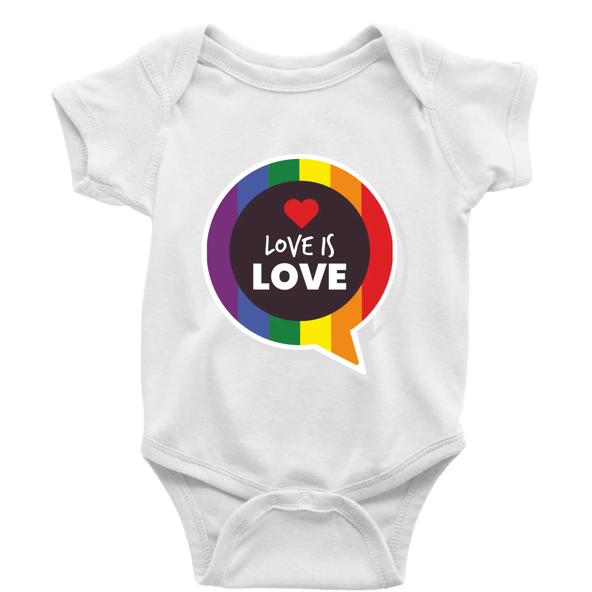 Tričká pre LGBT a Queer komunitu - Love is love bublina - Body dojčenské s krátkym rukávom