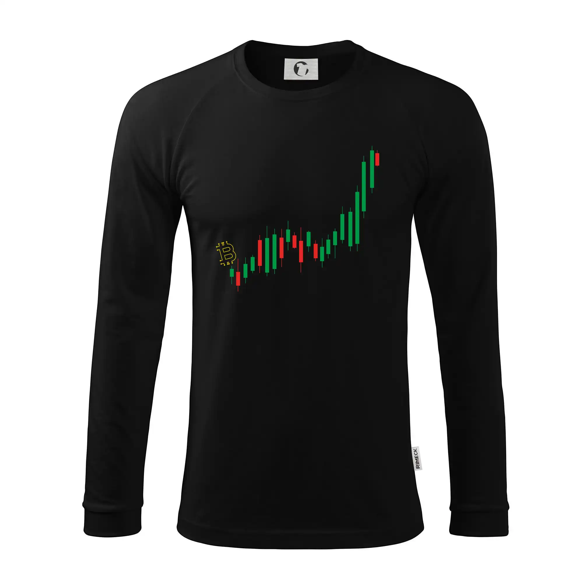 Bitcoin candle bar - Pánske tričko s dlhým rukávom LS130