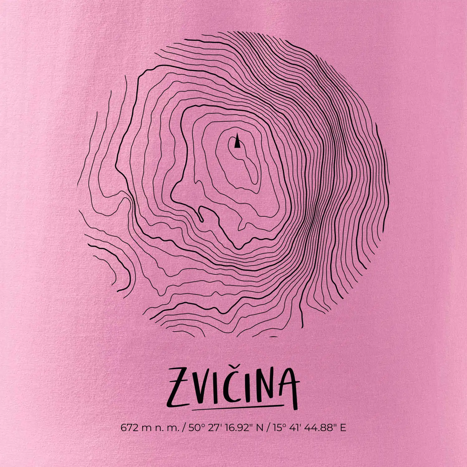 Zvičina - vrstevnice v kruhu