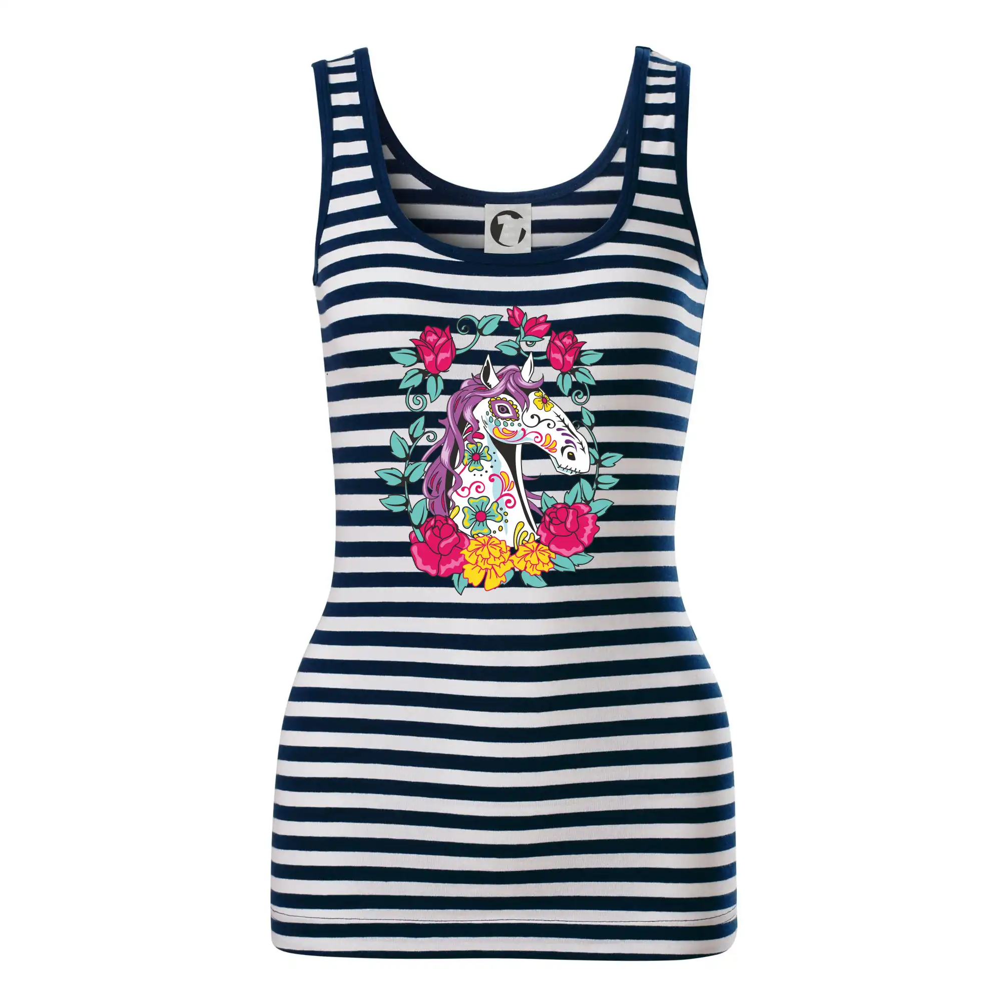 Kůň barevný s květinami