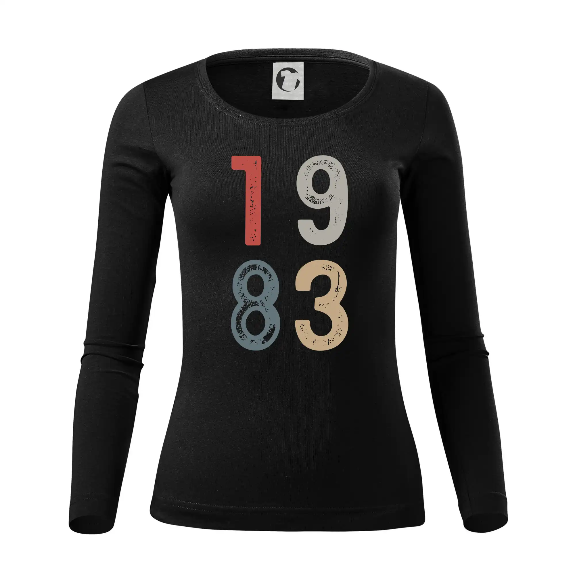 Tričká k narodeninám - Vintage číslica 1983 - Dámske tričko FIT-T LS - zužené