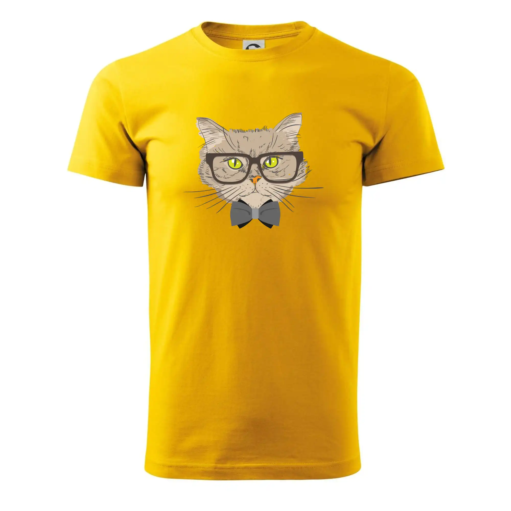 Vtipná tričká s mačkou - Hipster kocúrik - Pánske tričko nižšej gramáže