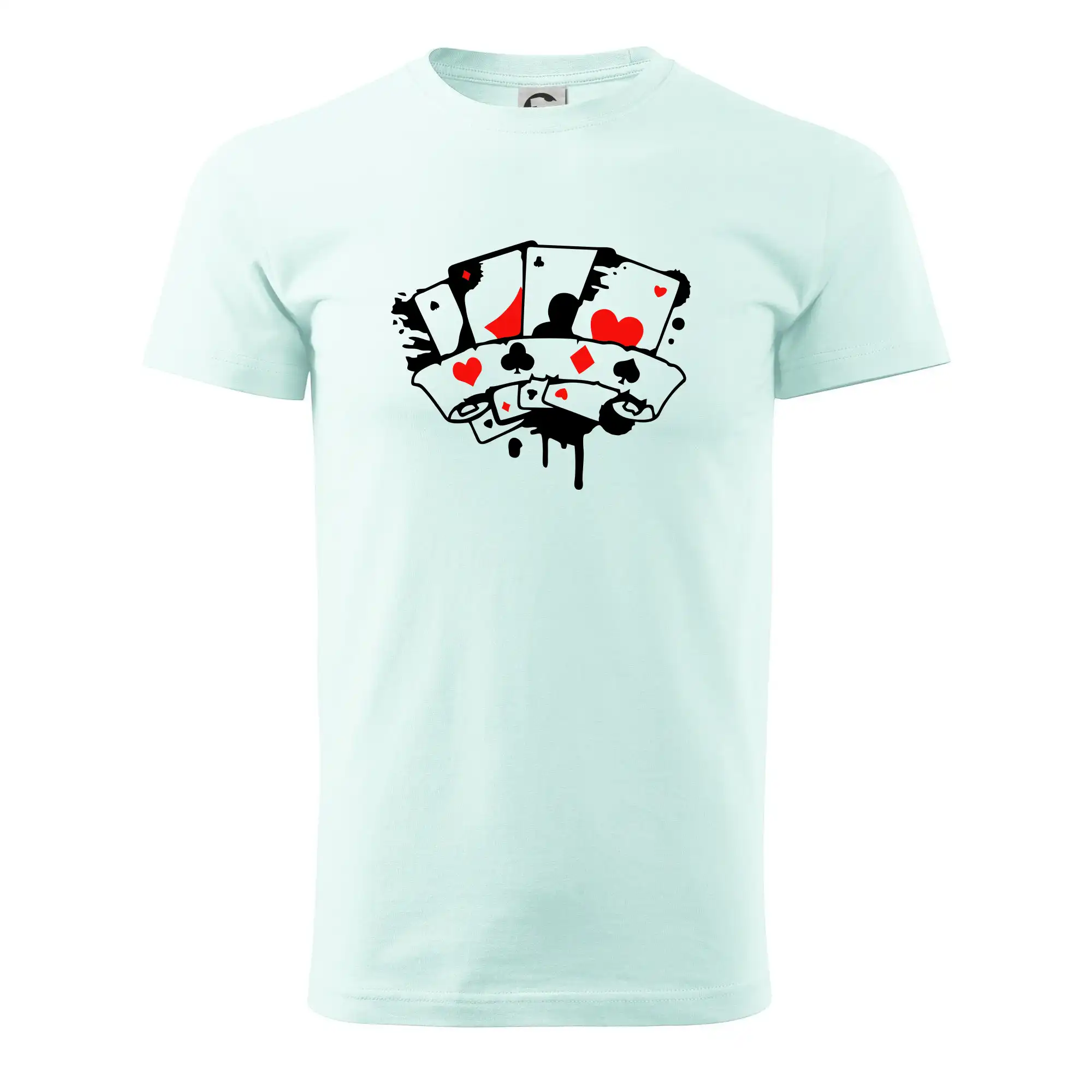 Poker tričká - Poker splash 4 karty - Pánske tričko nižšej gramáže
