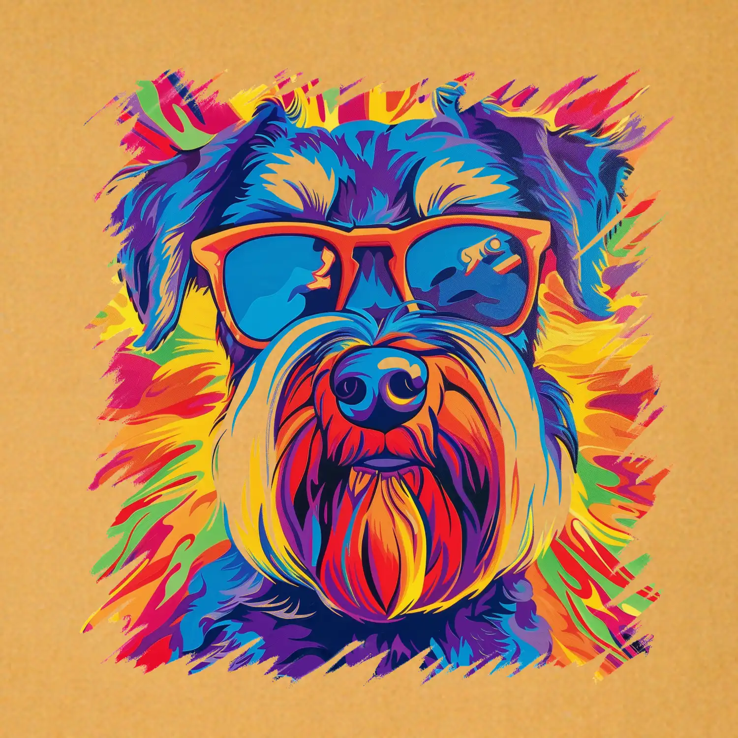 Knírač barevný styl 70s