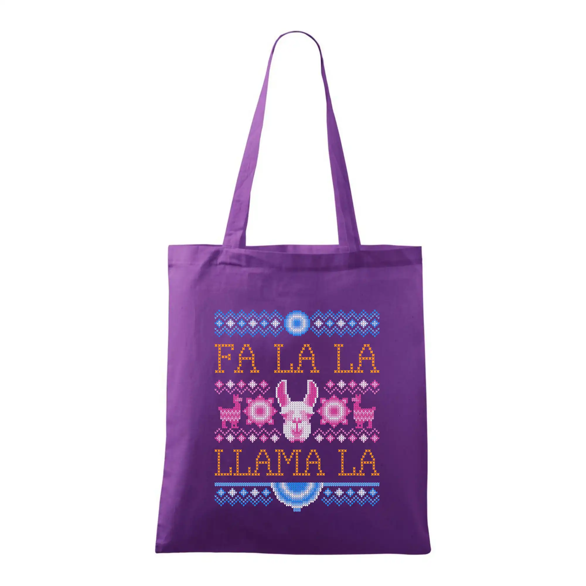 Vianočné tričká - Fa la la LAMA la - Taška bavlnená