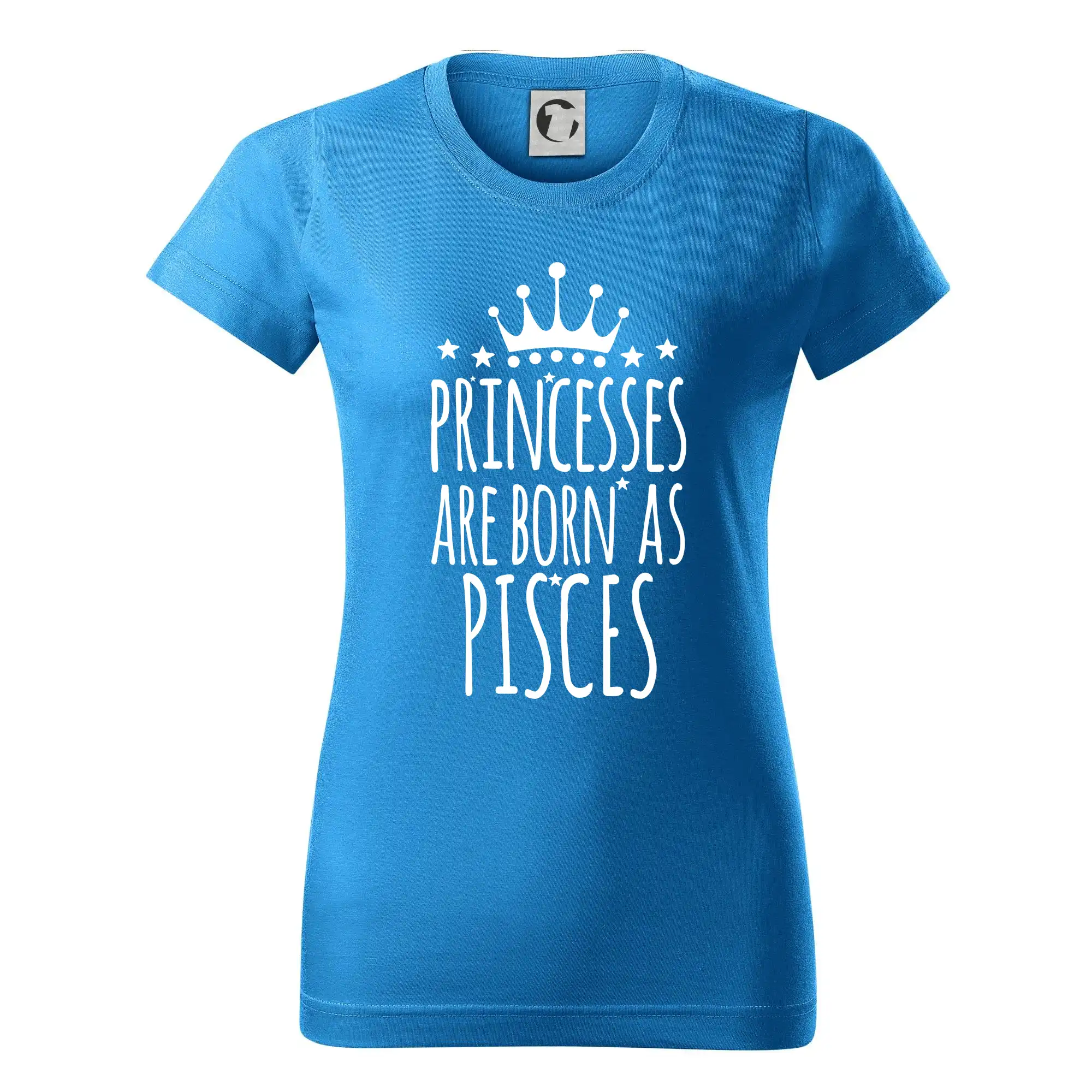 Tričká ryby - Princesses are born as Pisces - Ryby - Dámske tričko basic - ľahko voľnejšie a dlhšie