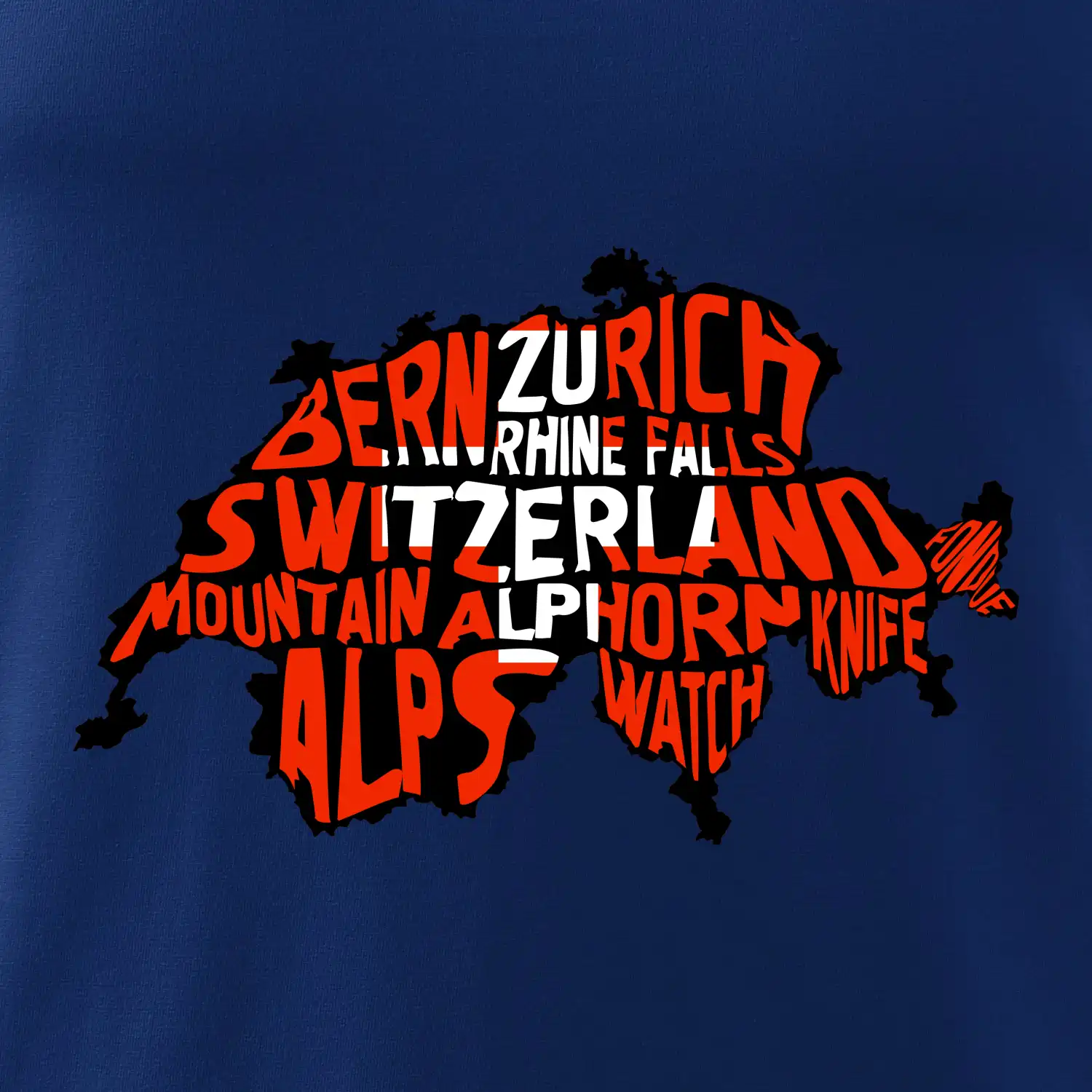 Mapy - názvy měst - Švýcarsko