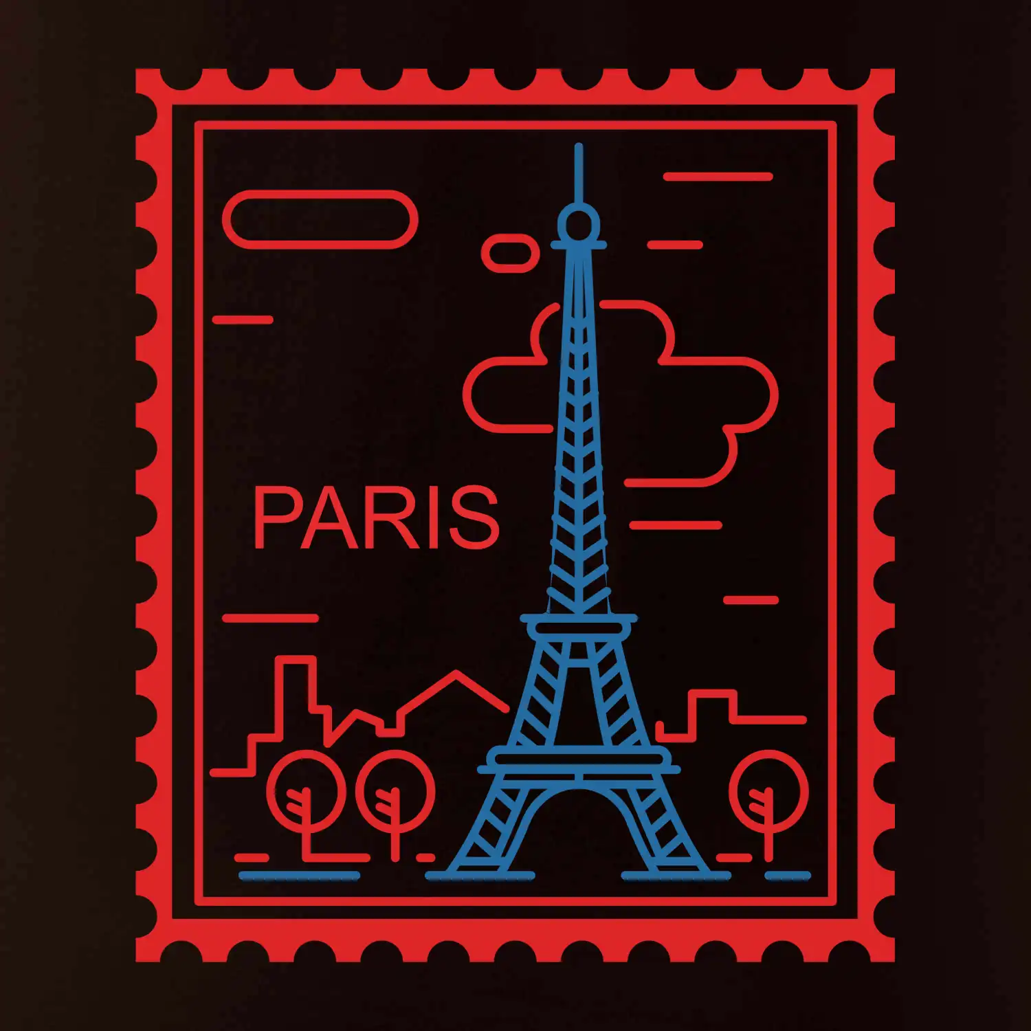 Paříž známka jednoduchá