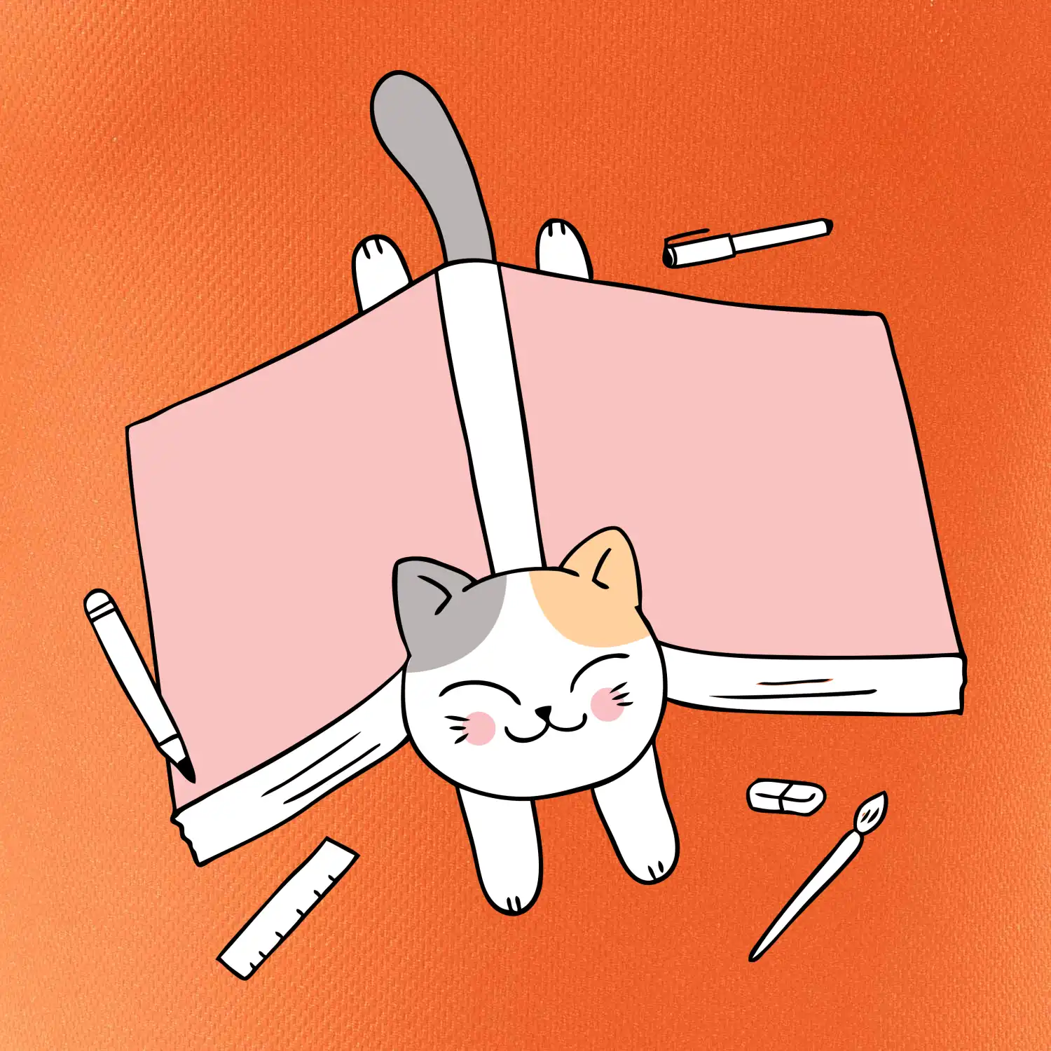 Učení na státnice kočka