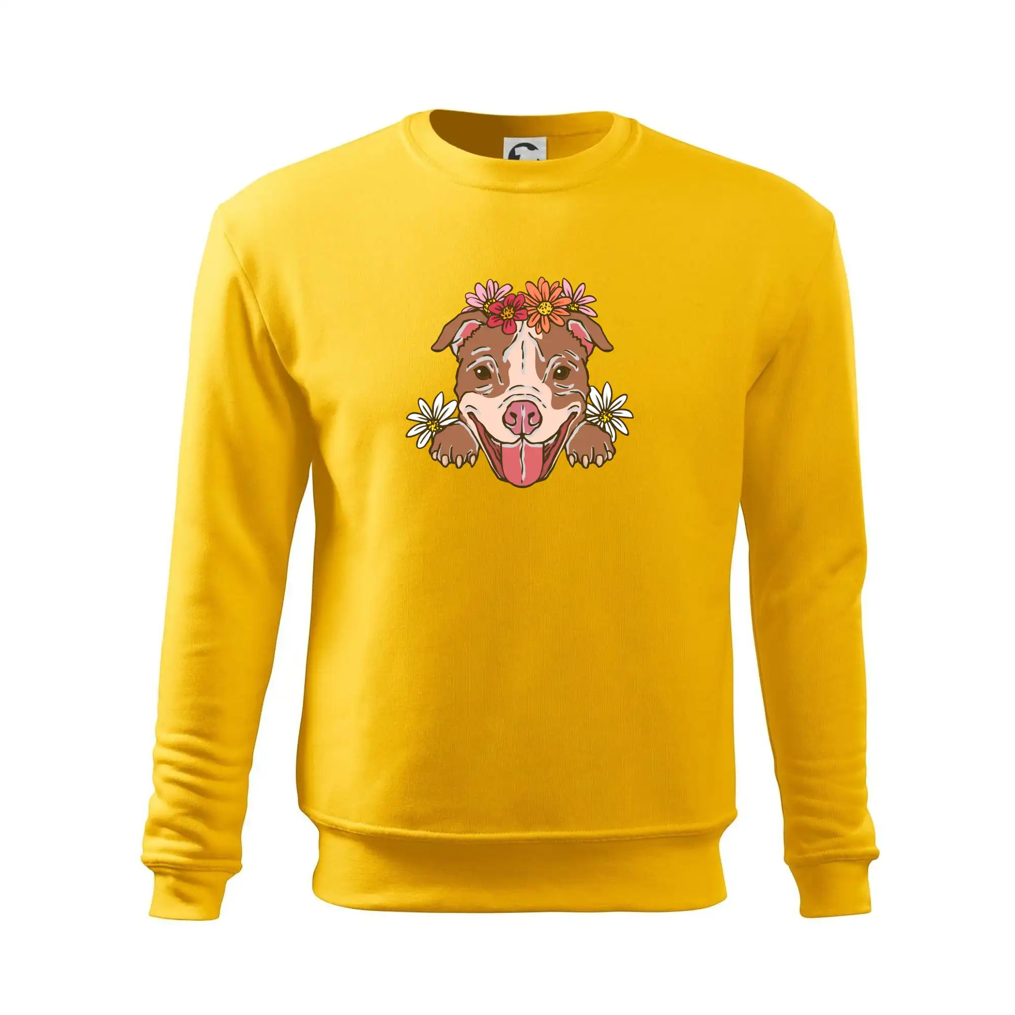 Americký stafordširský teriér hlava s květinami