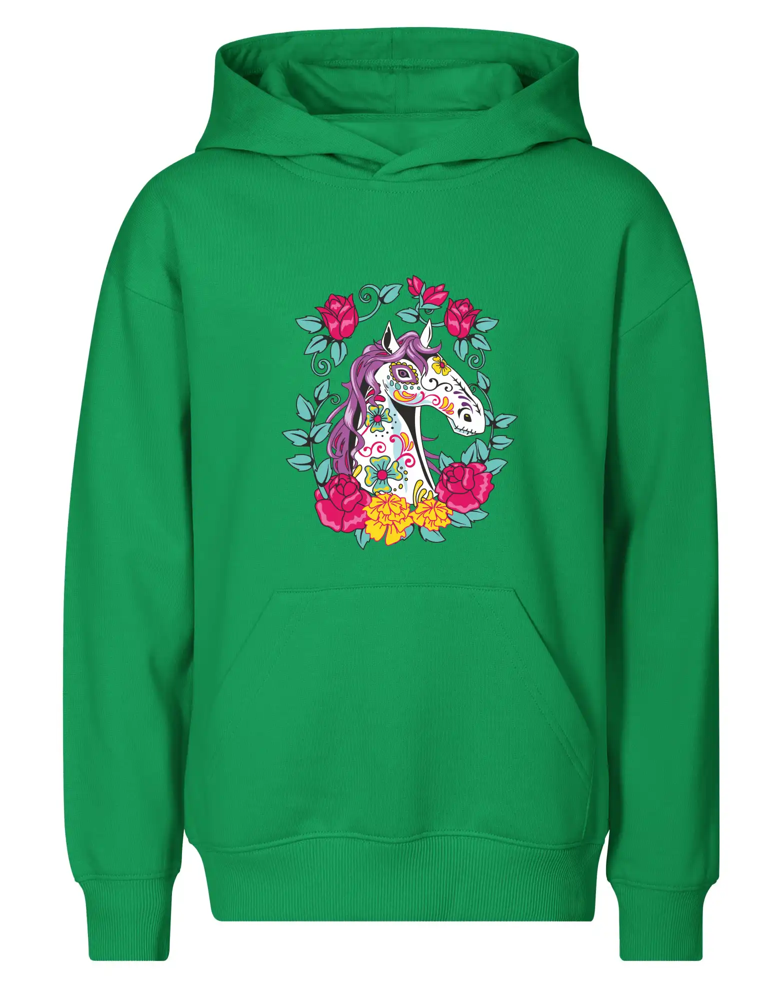 Kůň barevný s květinami