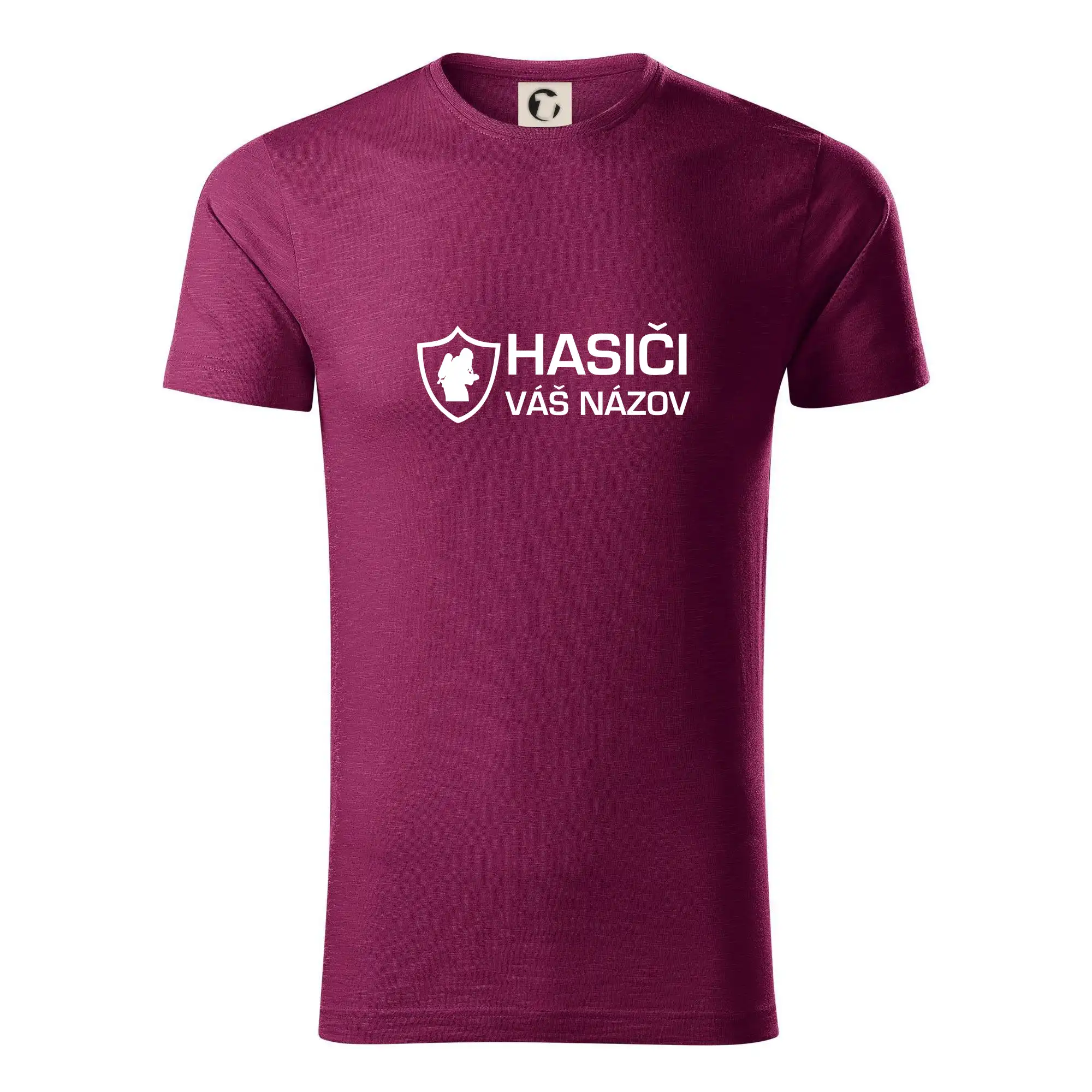 Originálne tričká pre hasičov - Hasiči emblem - vlastný nápis - Tričko z organickej bavlny