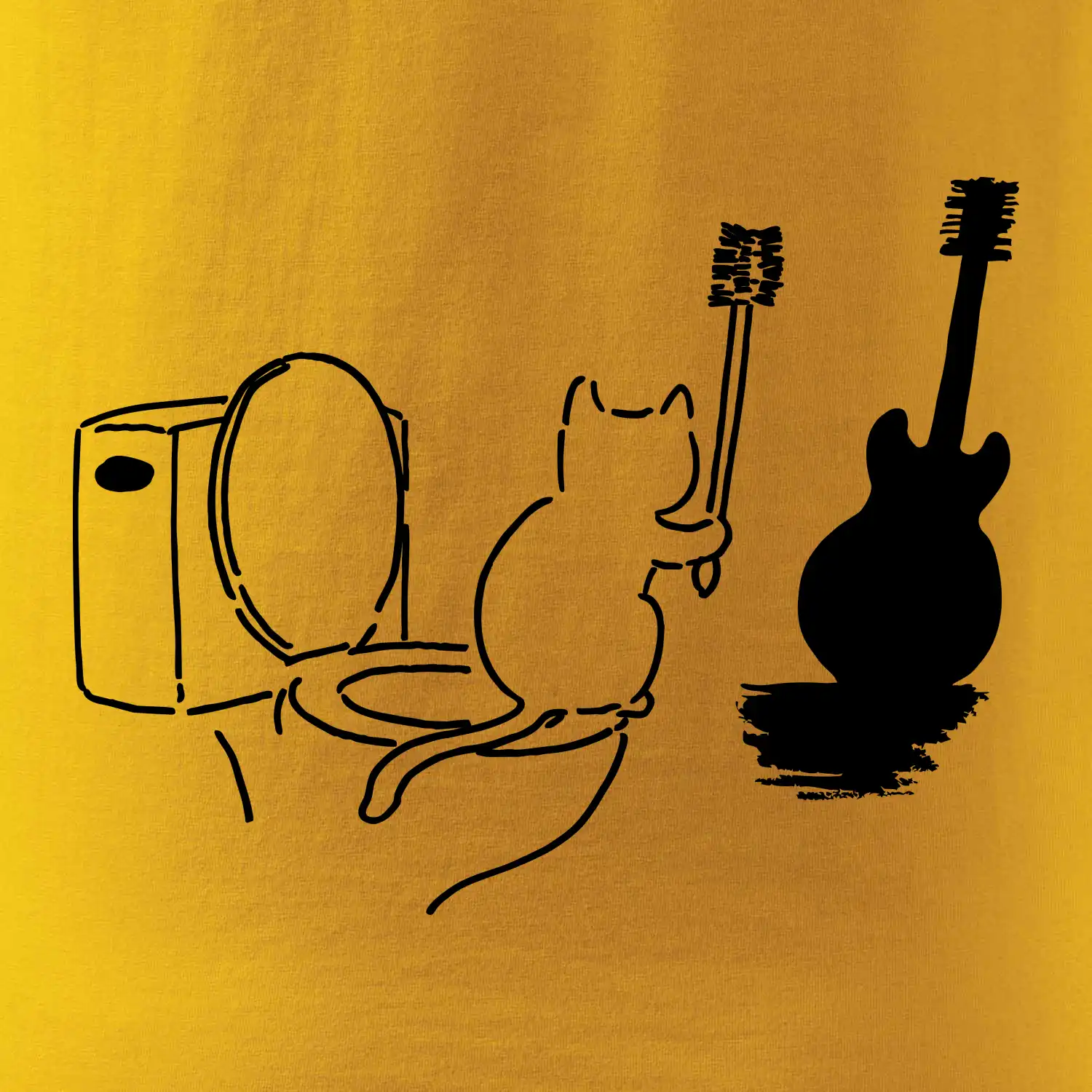 Kočka a kytara WC