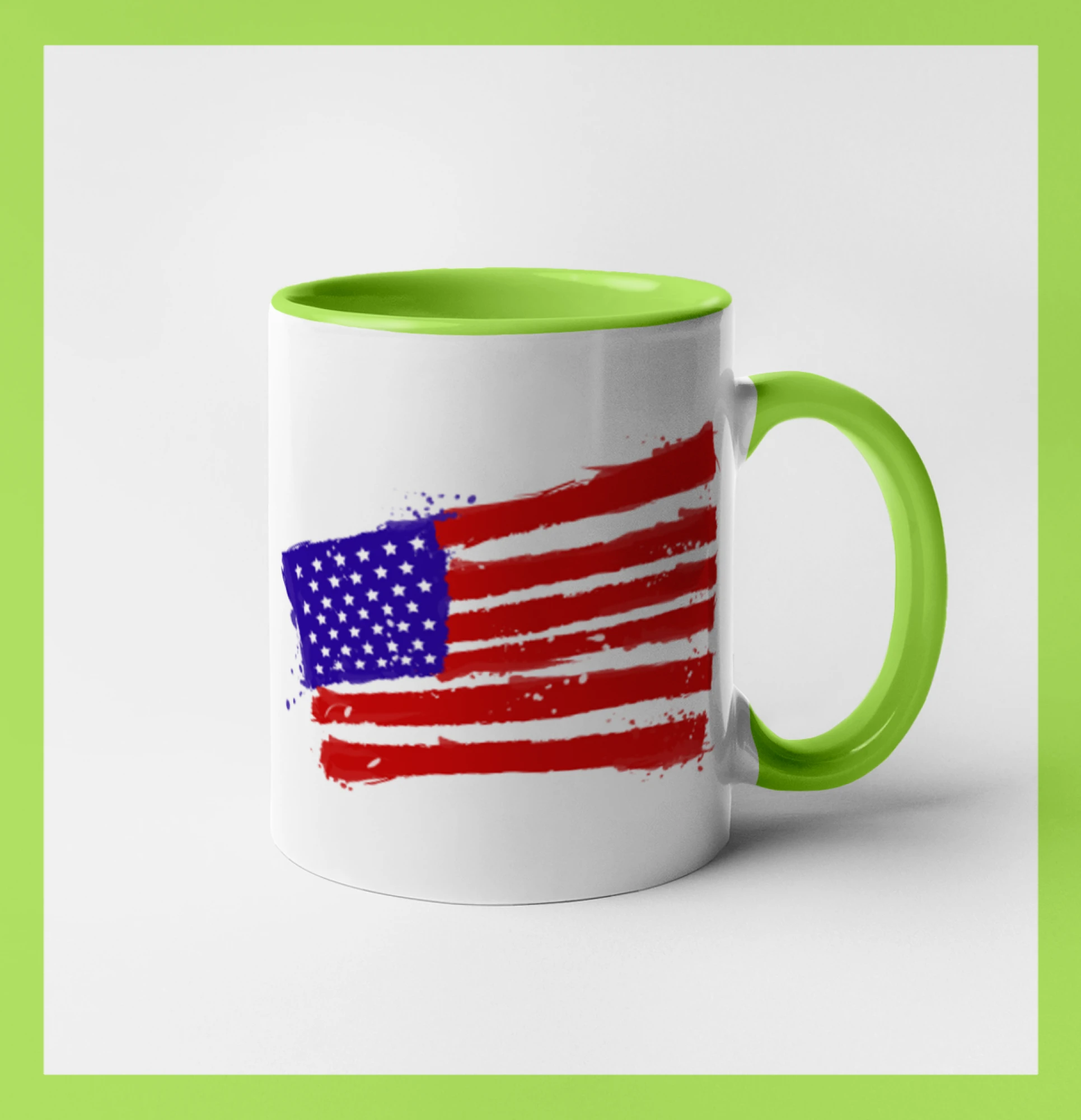 Tričká USA - Americká vlajka ohnutá - Hrnček 