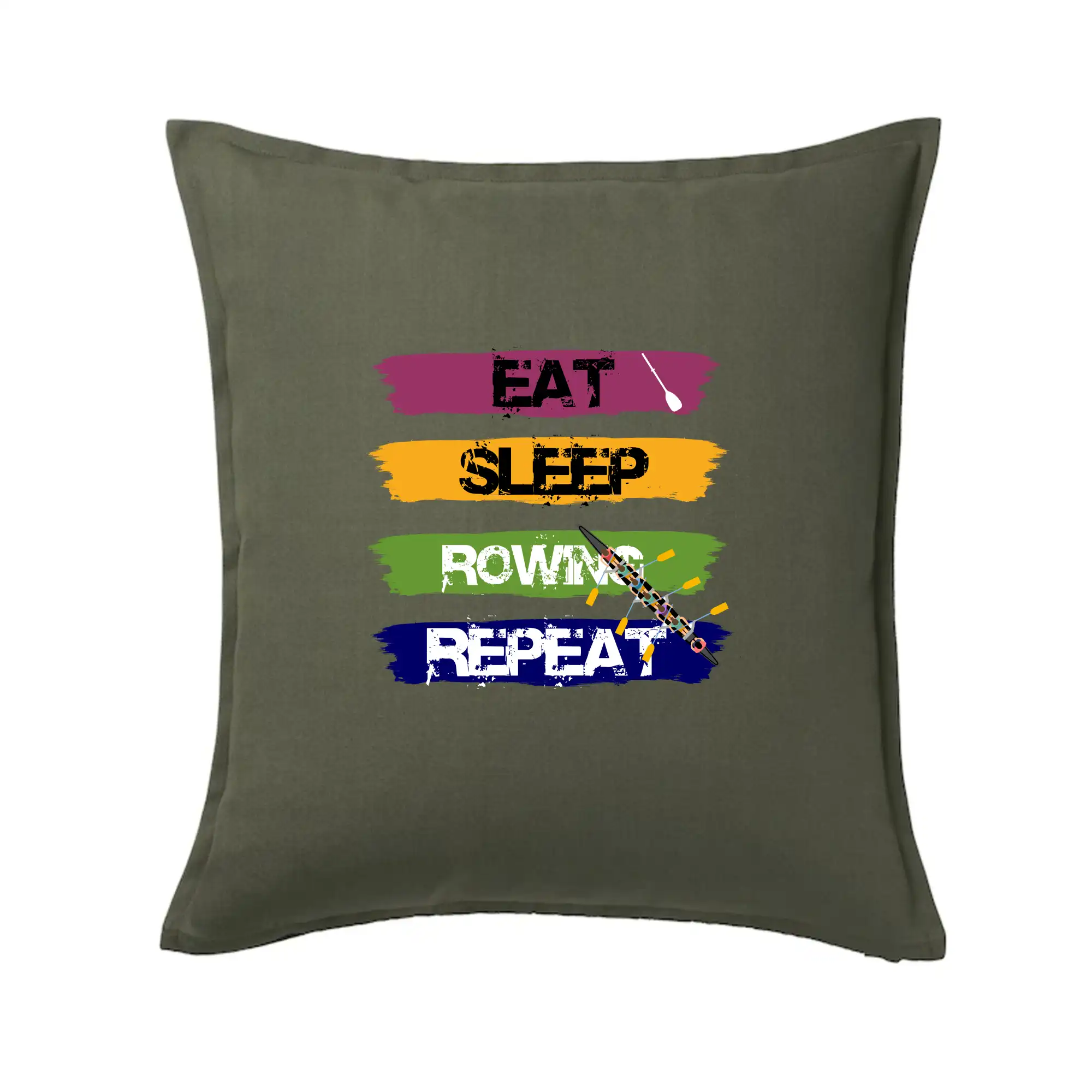 Vodácke tričká - Eat sleep rowing repeat farebné - Vankúš 50x50