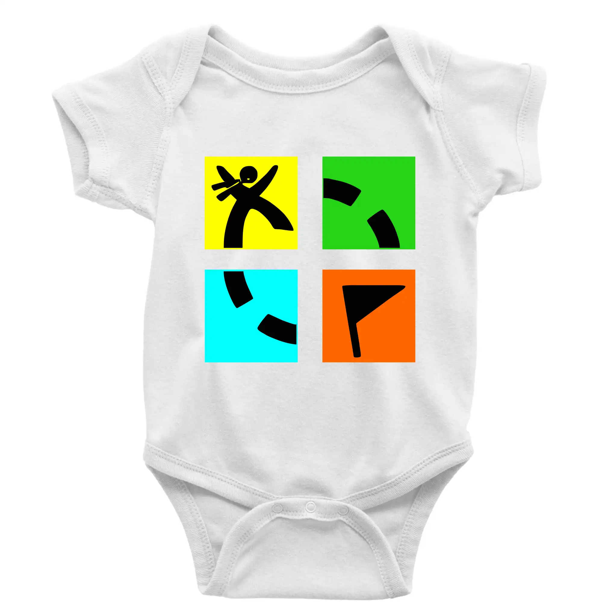 Tričká na geocaching - Geocaching logo farebné - Body dojčenské s krátkym rukávom
