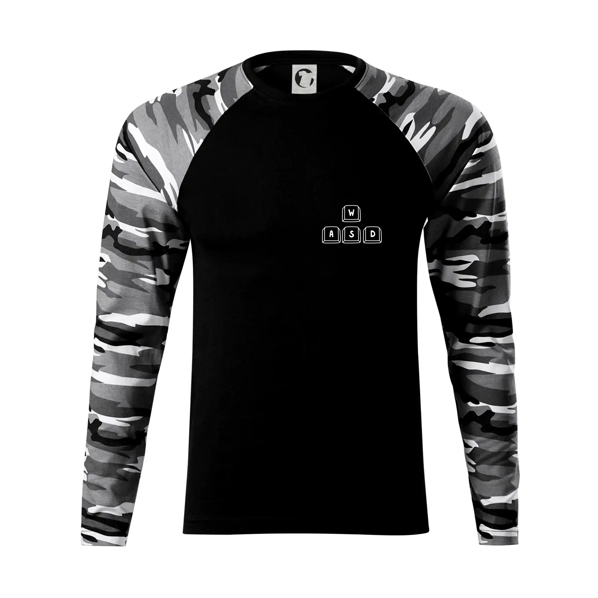 Tričká pre ajťákov - WASD klávesy - prso - Camouflage LS