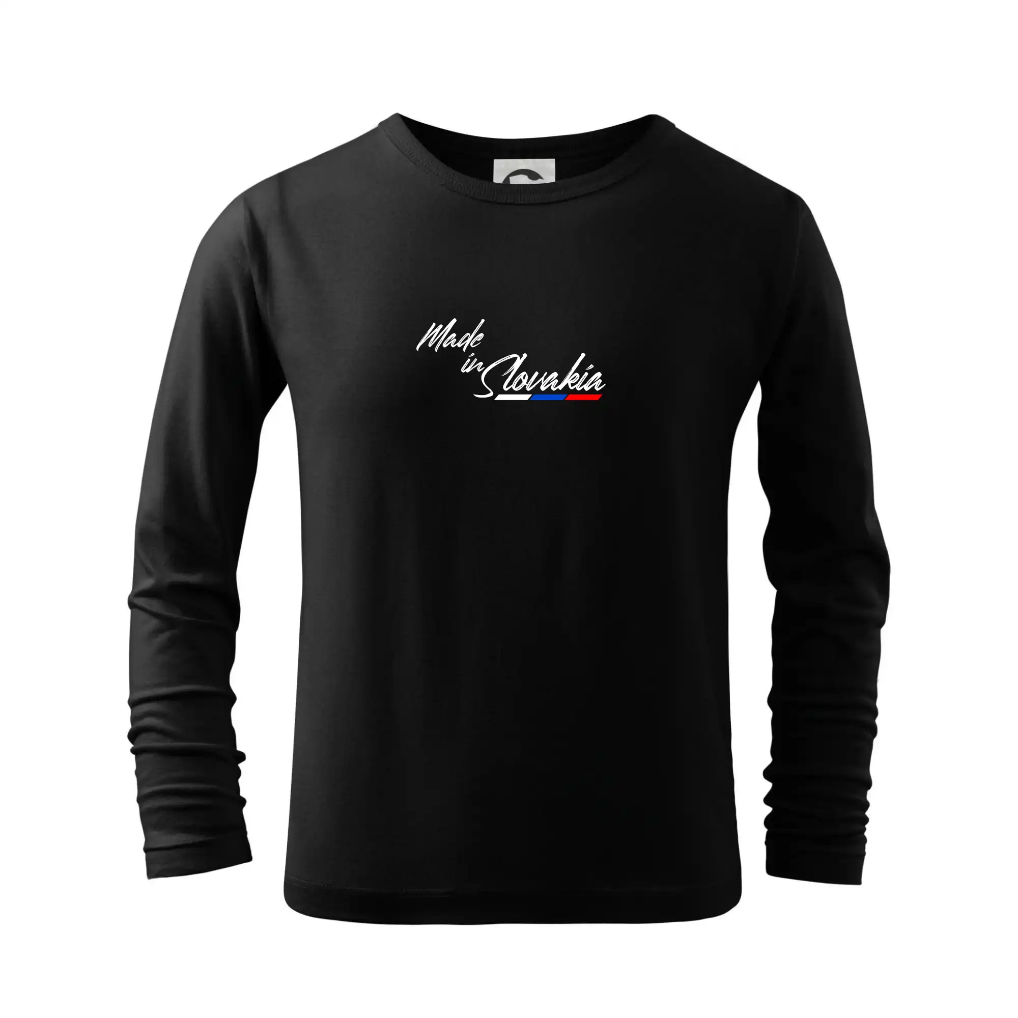 Motívy štátnych vlajok - Made in Slovakia - písacie písmo - Tričko detské Long Sleeve