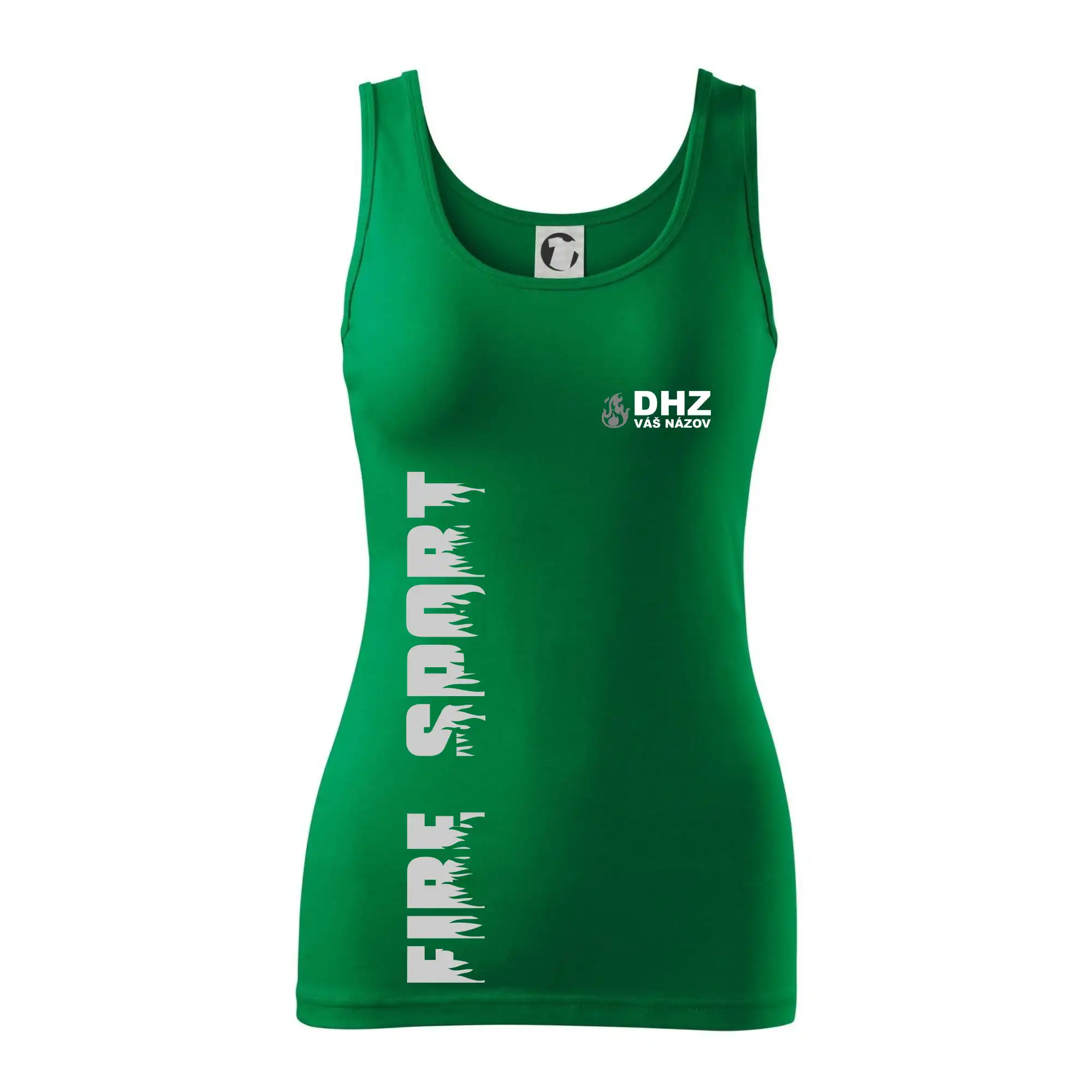 Originálne tričká pre hasičov - DHZ REFLEXNÉ (oheň, firesport, názov zboru - vlastný nápis) - Dámske tielko