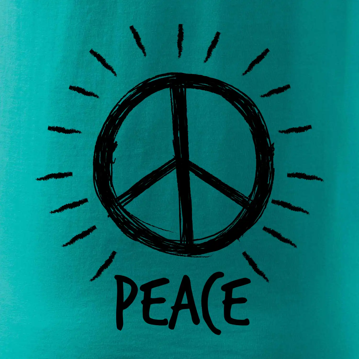 Peace symbol černobílý