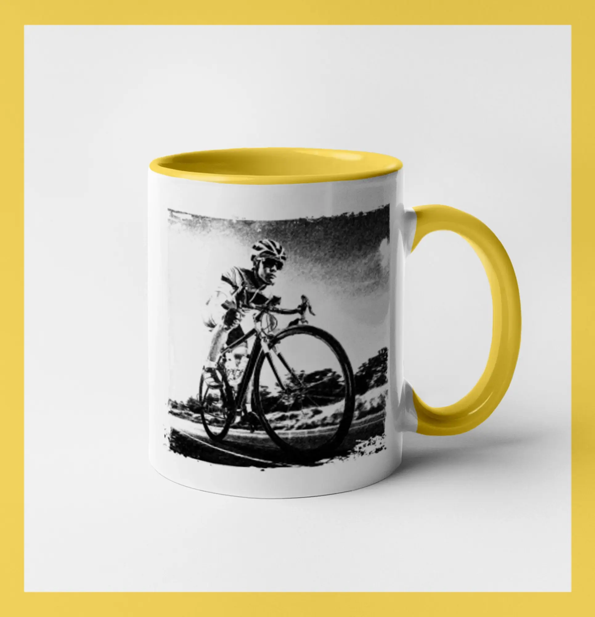 Cyklista černobílá cesta