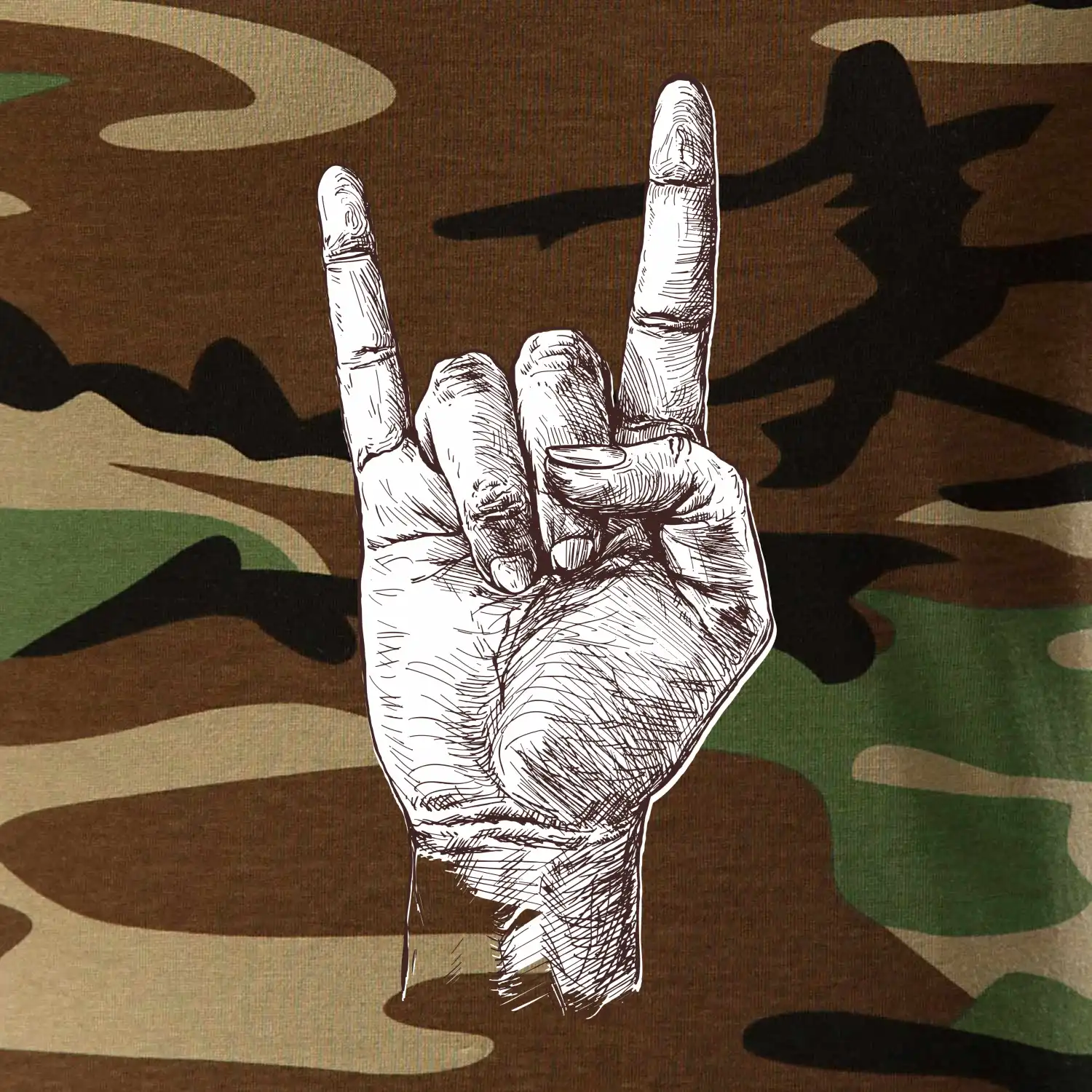 Rocková ruka kreslená