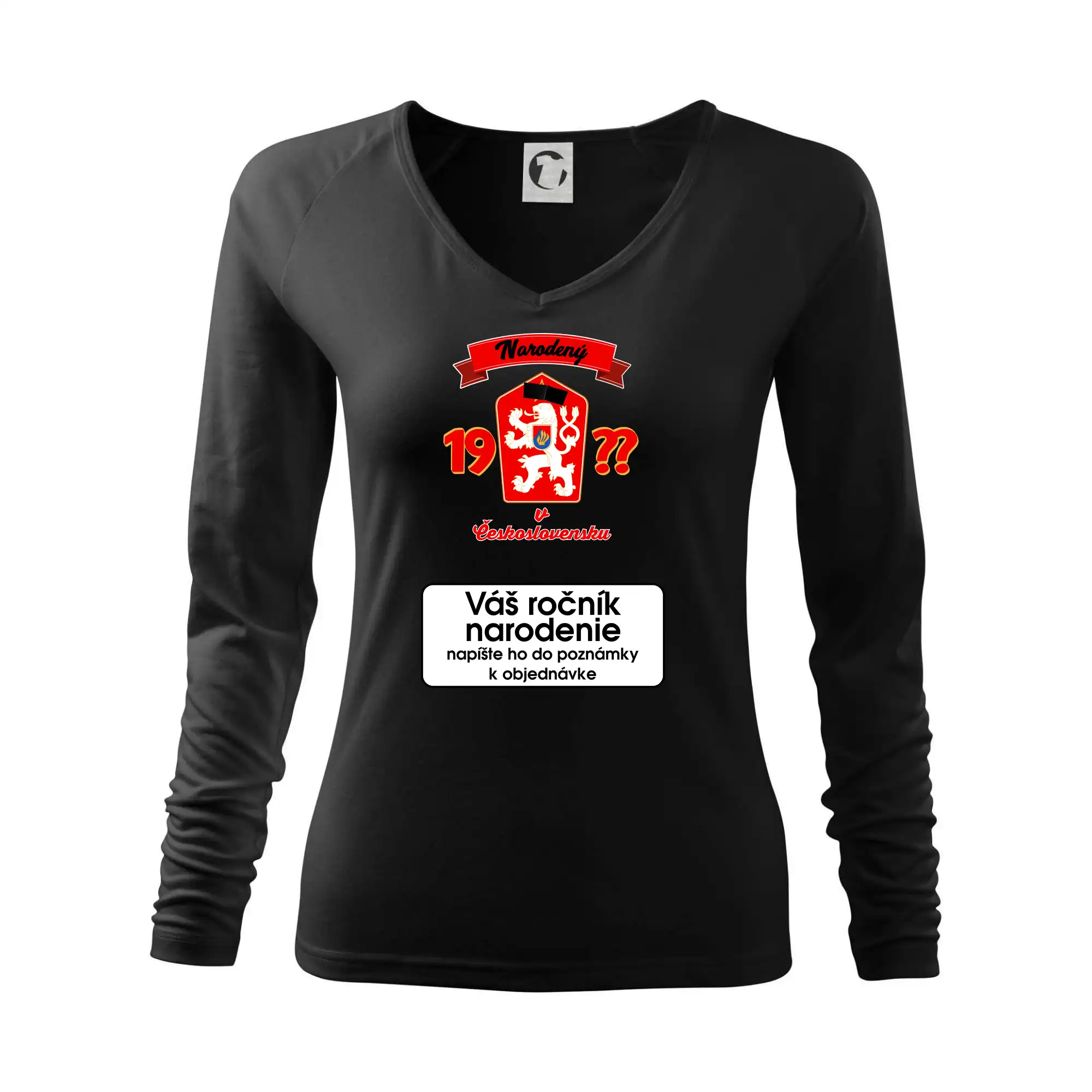 Prelepená hviezda - Narodený v Československu - vlastný ročník - Tričko dámske Elegance