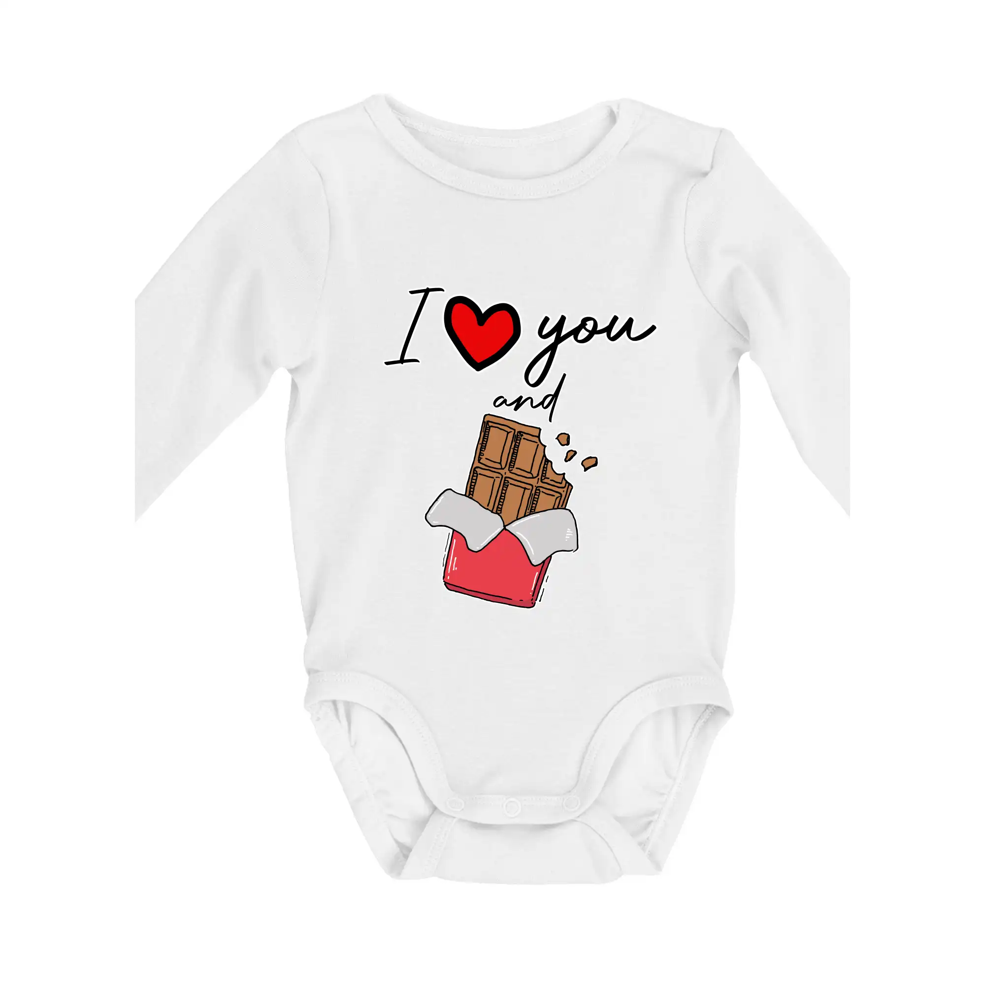 I love you and chocolate - Body dojčenské s dlhým rukávom