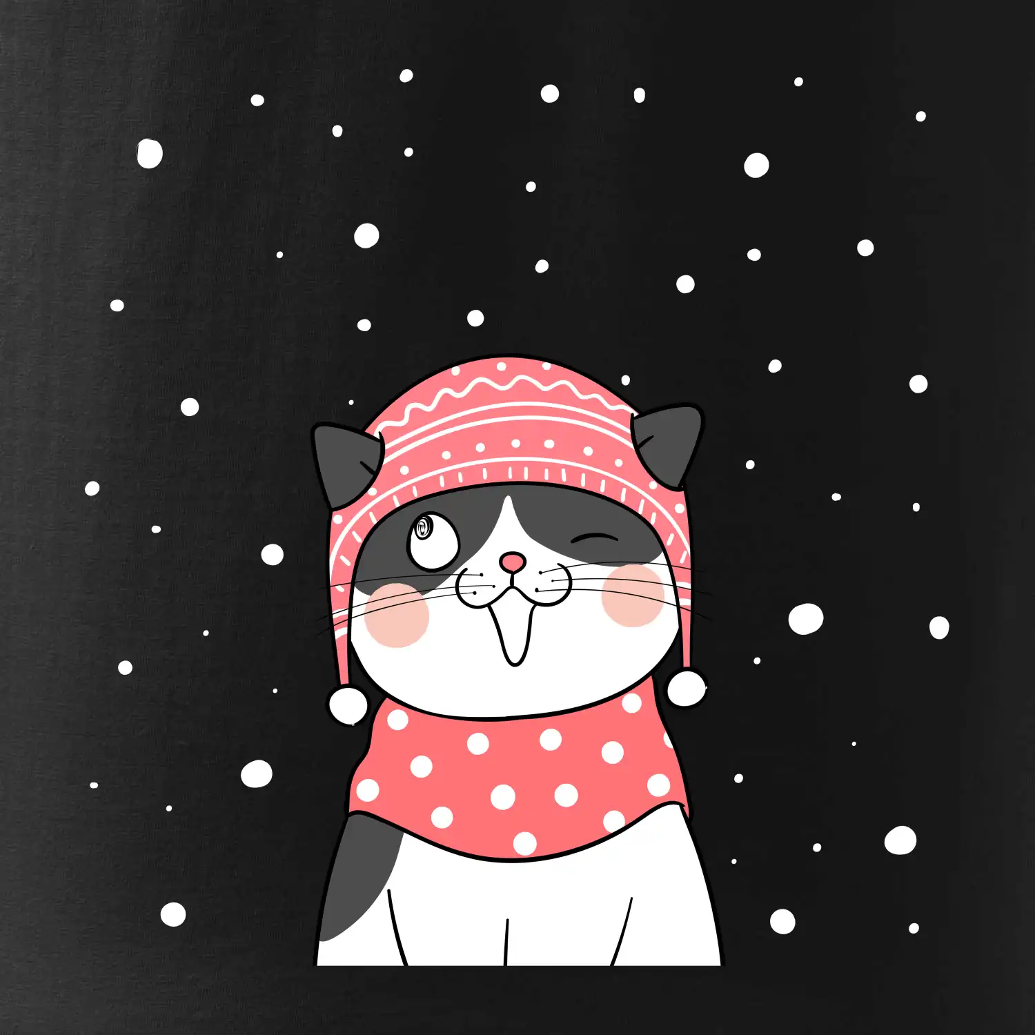 Mačka v zimnej čiapke