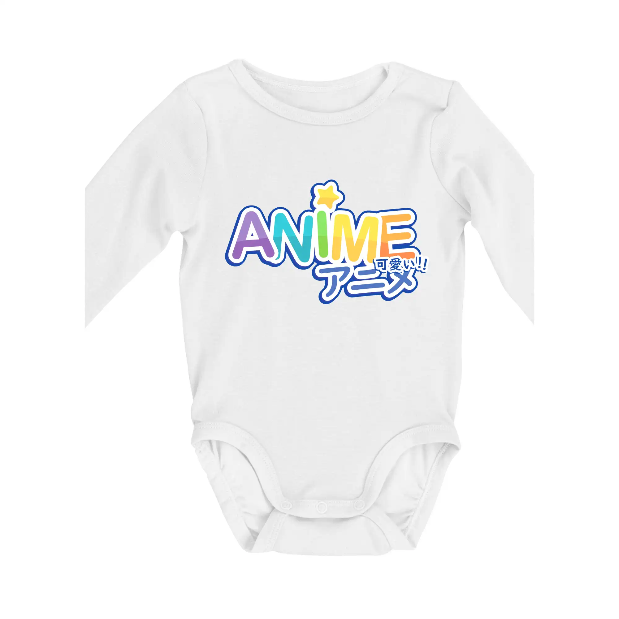 Ostatné nápisy - Anime nápis dúhový - Body dojčenské s dlhým rukávom