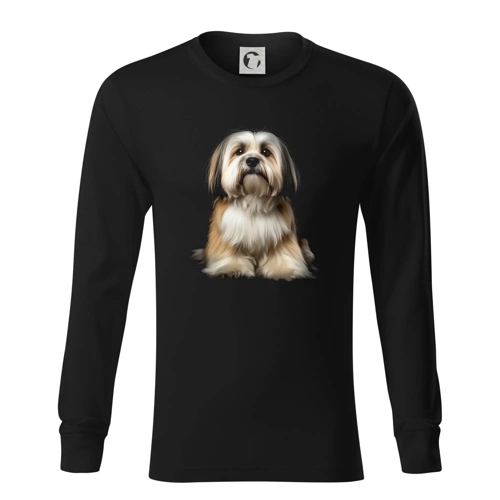 Ostatné psie plemená - Lhasa Apso čierna fotka - Tričko s dlhým rukávom LS R05