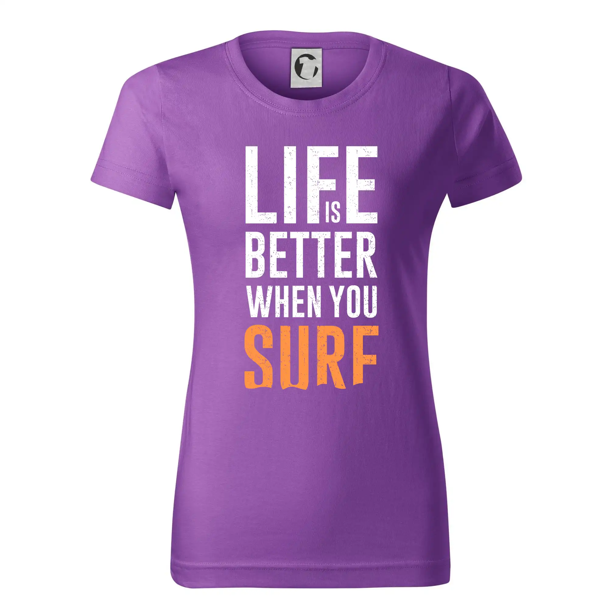 Surferske tričká - Life is better when you surf - Dámske tričko basic - ľahko voľnejšie a dlhšie