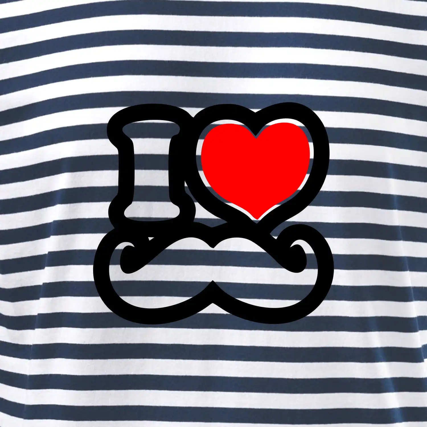 i love mustache - obrys