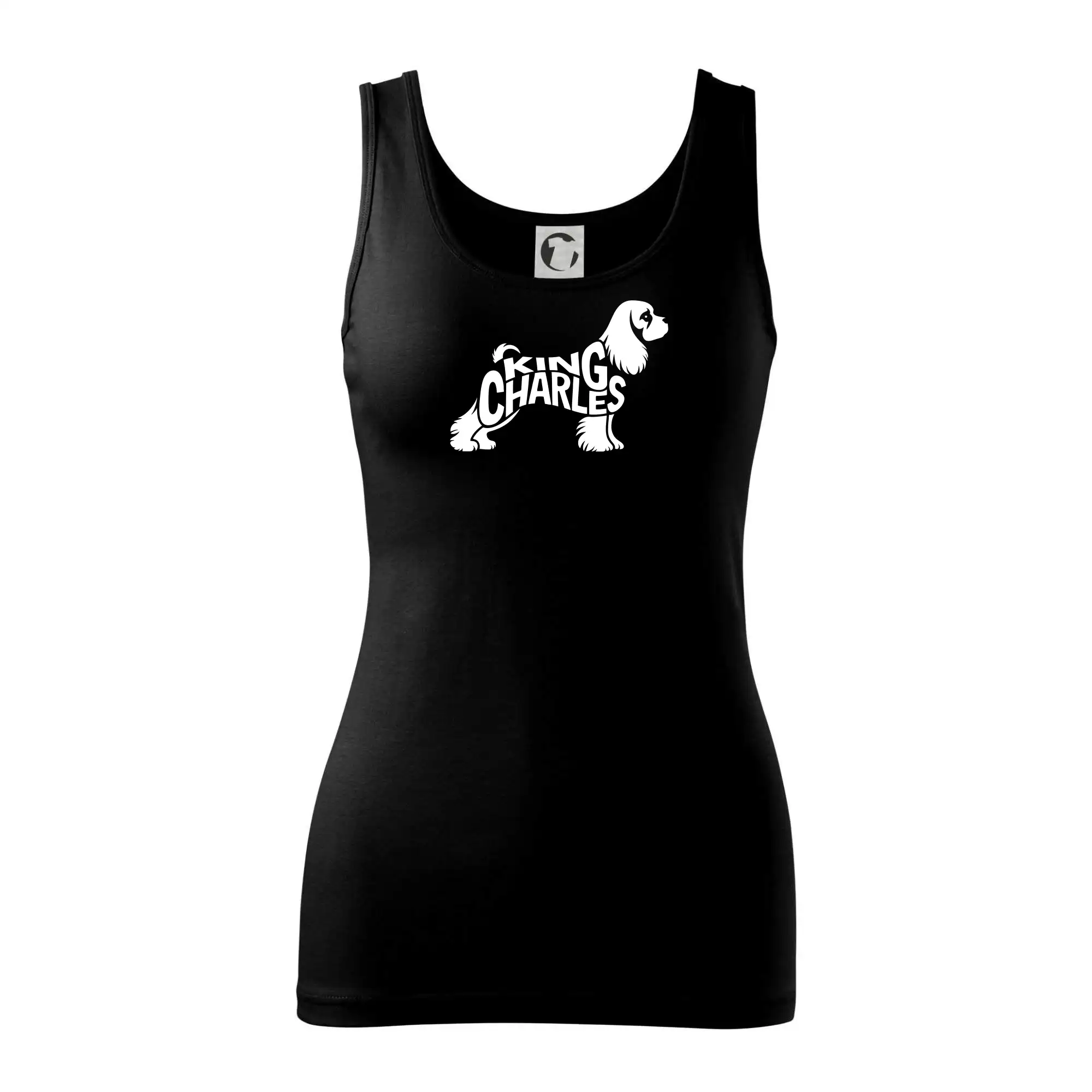 Kavalír king Charles španěl nápis v těle