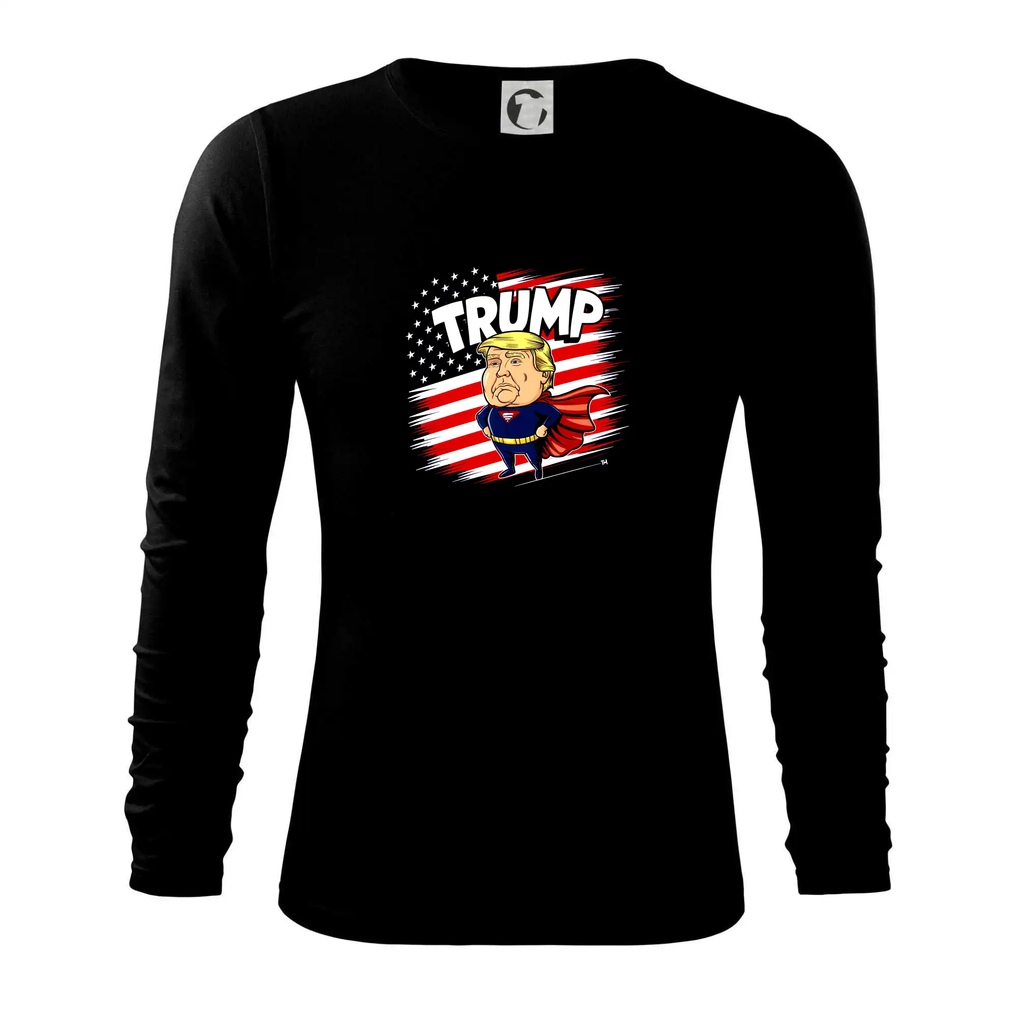 Politické tričká - Trump Superman - Tričko s dlhým rukávom FIT-T long sleeve