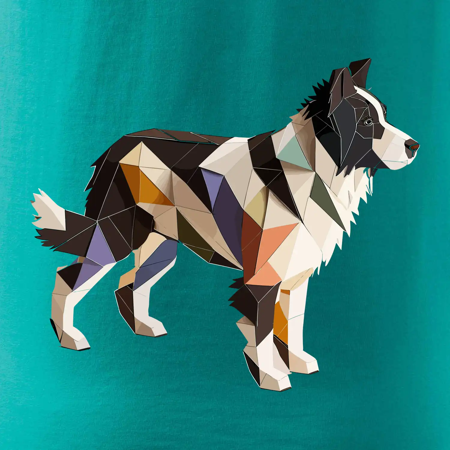 Border colie slepená z papíru