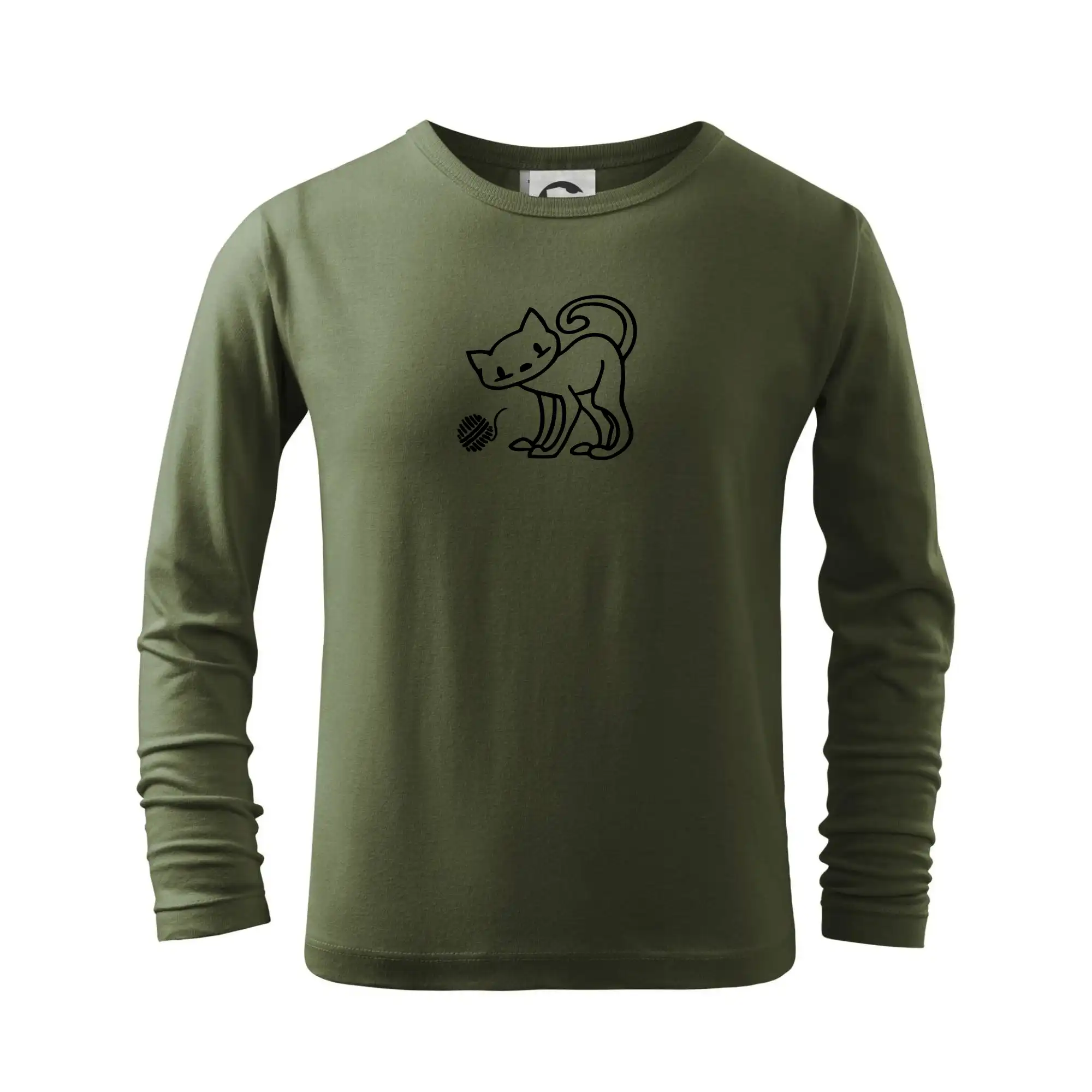 Vtipná tričká s mačkou - Mačka - Klbko - prsia - Tričko detské Long Sleeve